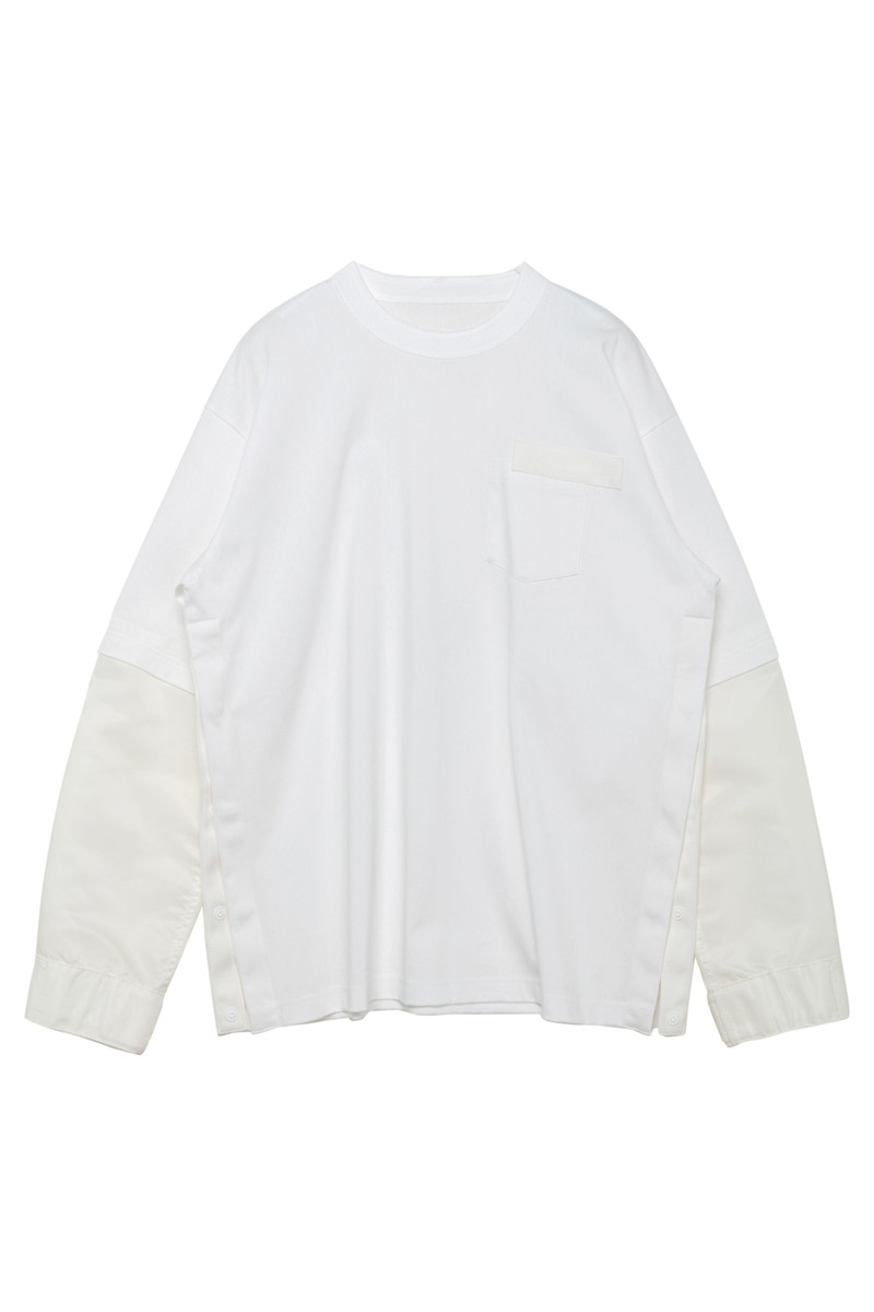 sacai Nylon Twill x Cotton Jersey L/S T-Shirt outlook