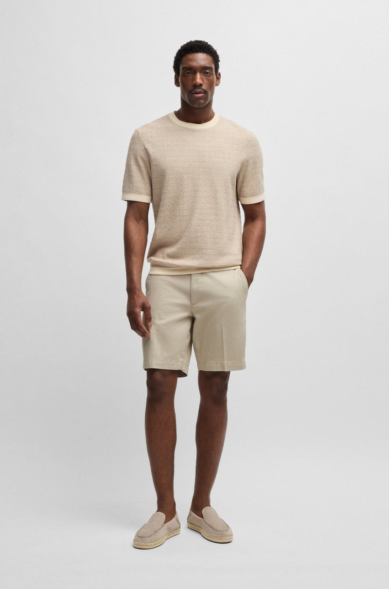 BOSS SLIM-FIT SHORTS IN MICRO-PATTERNED STRETCH COTTON outlook