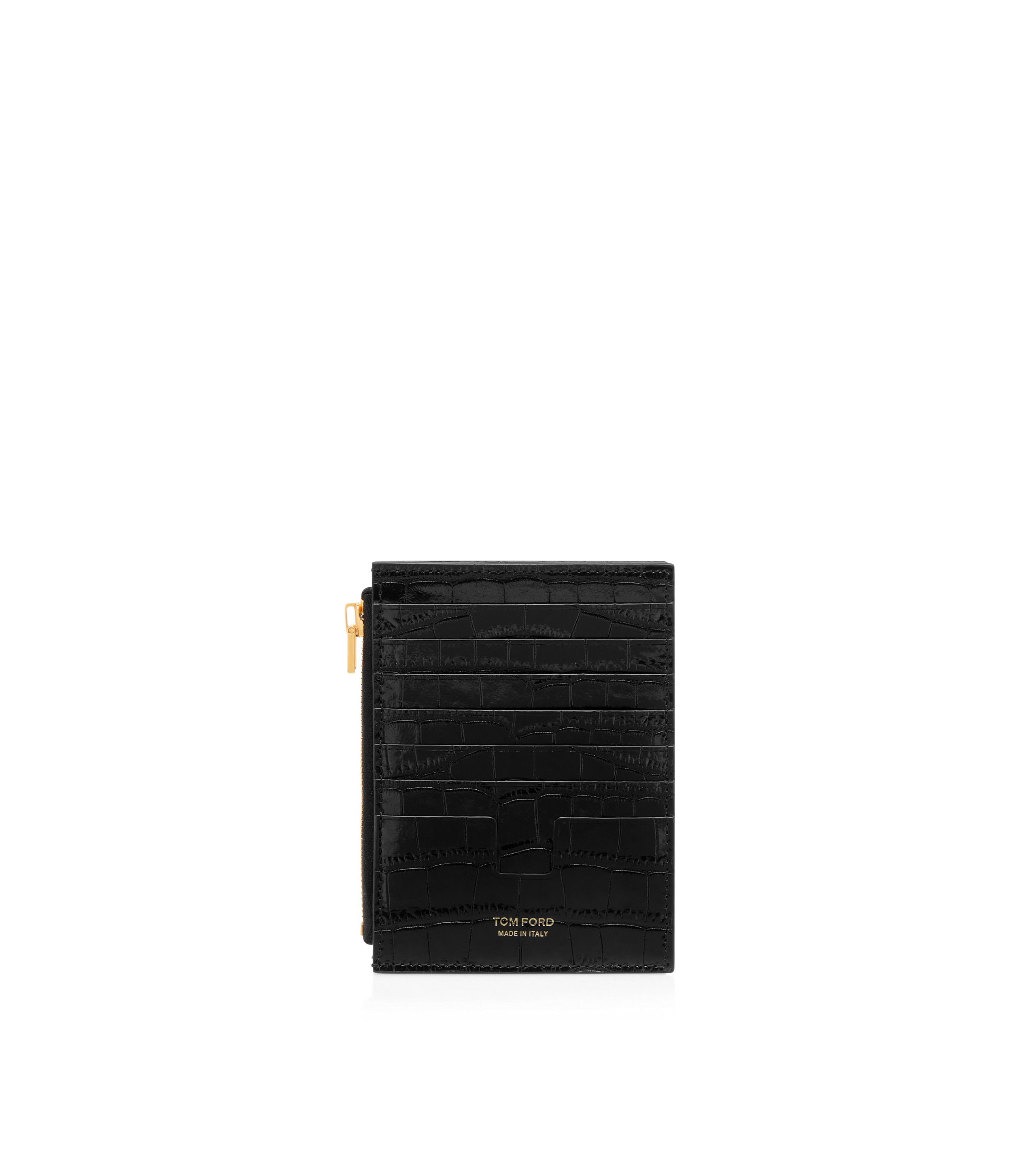 STAMPED CROCODILE LEATHER WHITNEY ZIPPED CARD HOLDER - 2