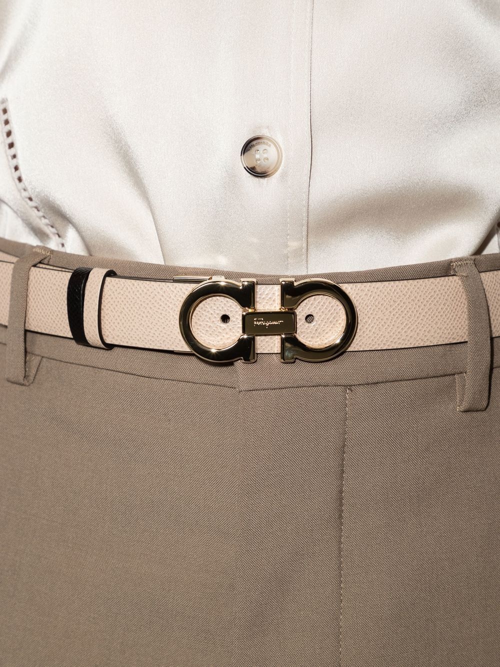 Donna logo-plaque reversible belt - 2