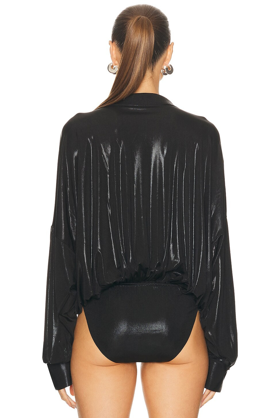 Super Oversized Boyfriend Shirt Bodysuit - 4