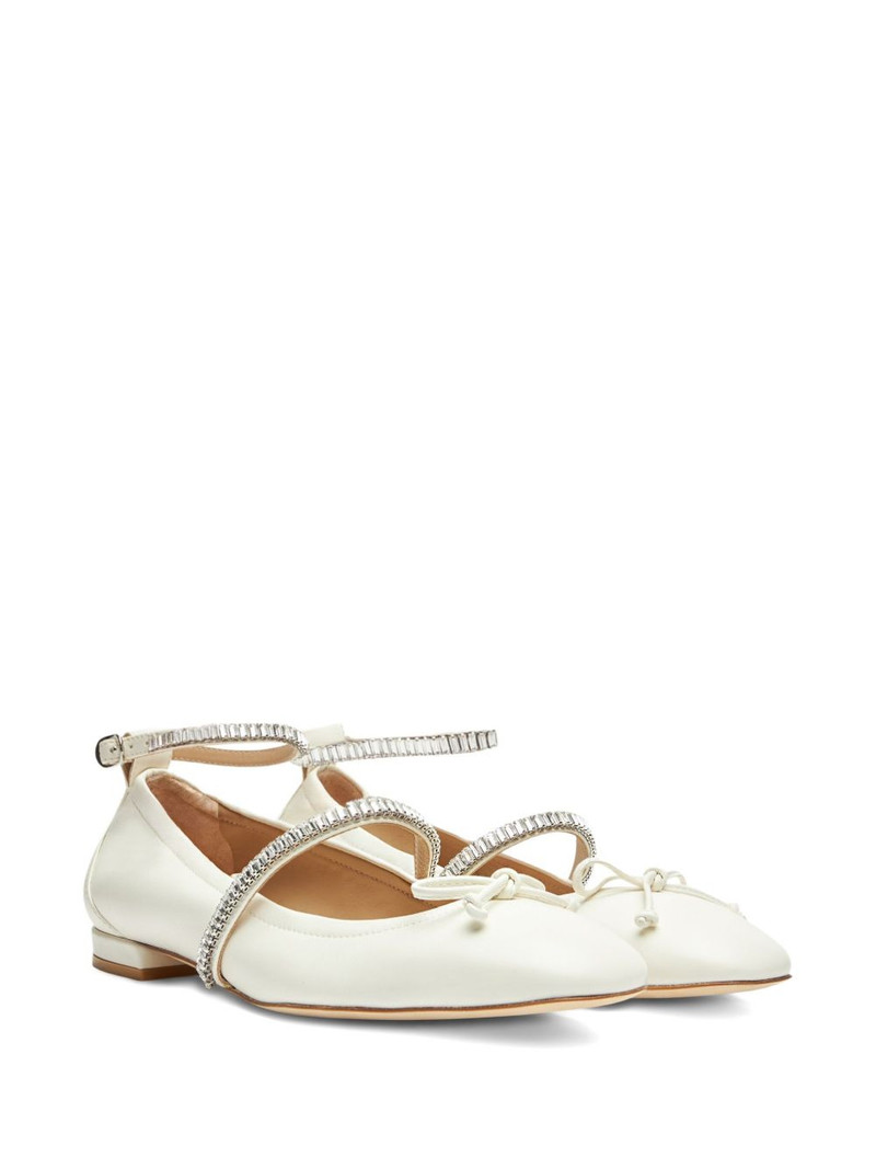 Stuart Weitzman crystal-embellished bow flats outlook