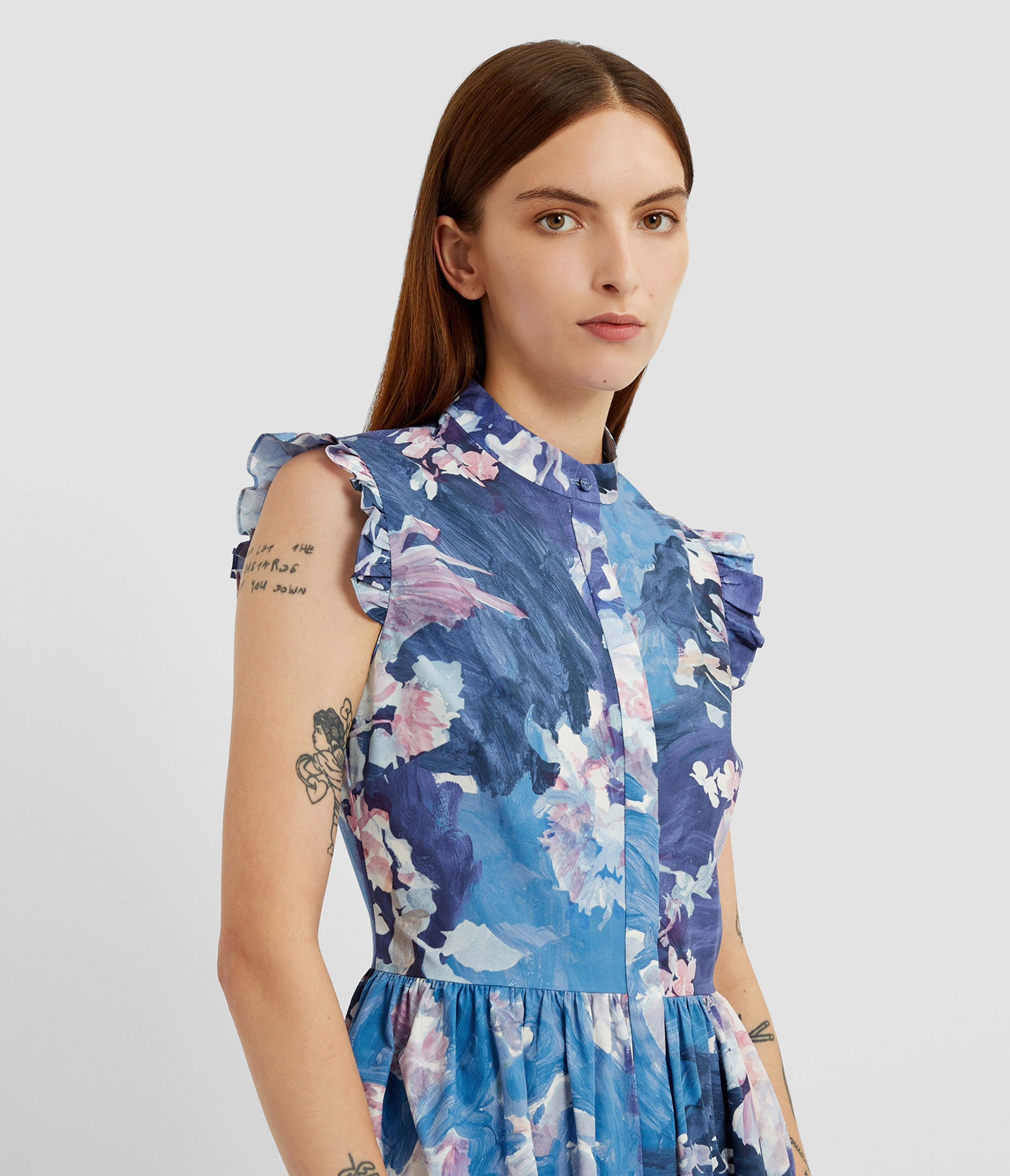 SLEEVELESS FLARED MIDI DRESS - 3