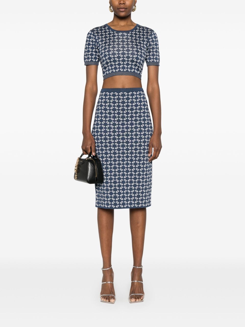 monogram 72-jacquard midi skirt - 2