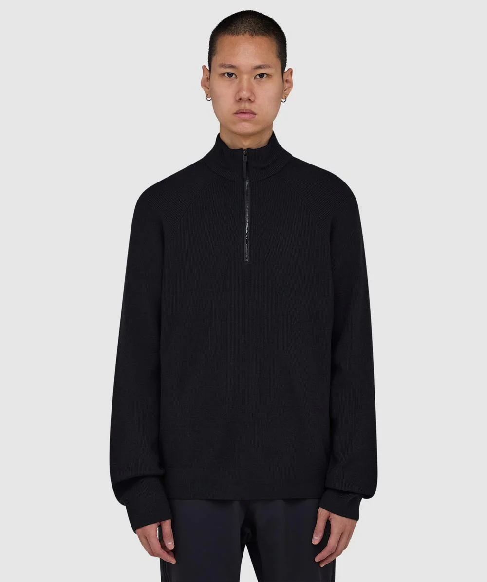 Conic wool half zip sweatshirt - 1