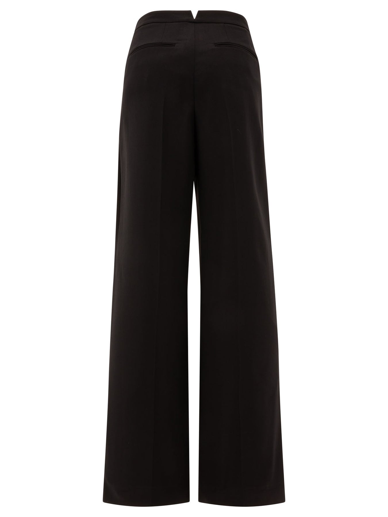 Wool Pleated Trouses Trousers Black - 2