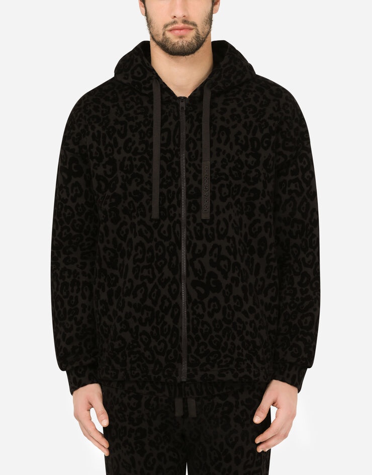 Dolce & Gabbana Leopard-print zip-up jersey hoodie | REVERSIBLE