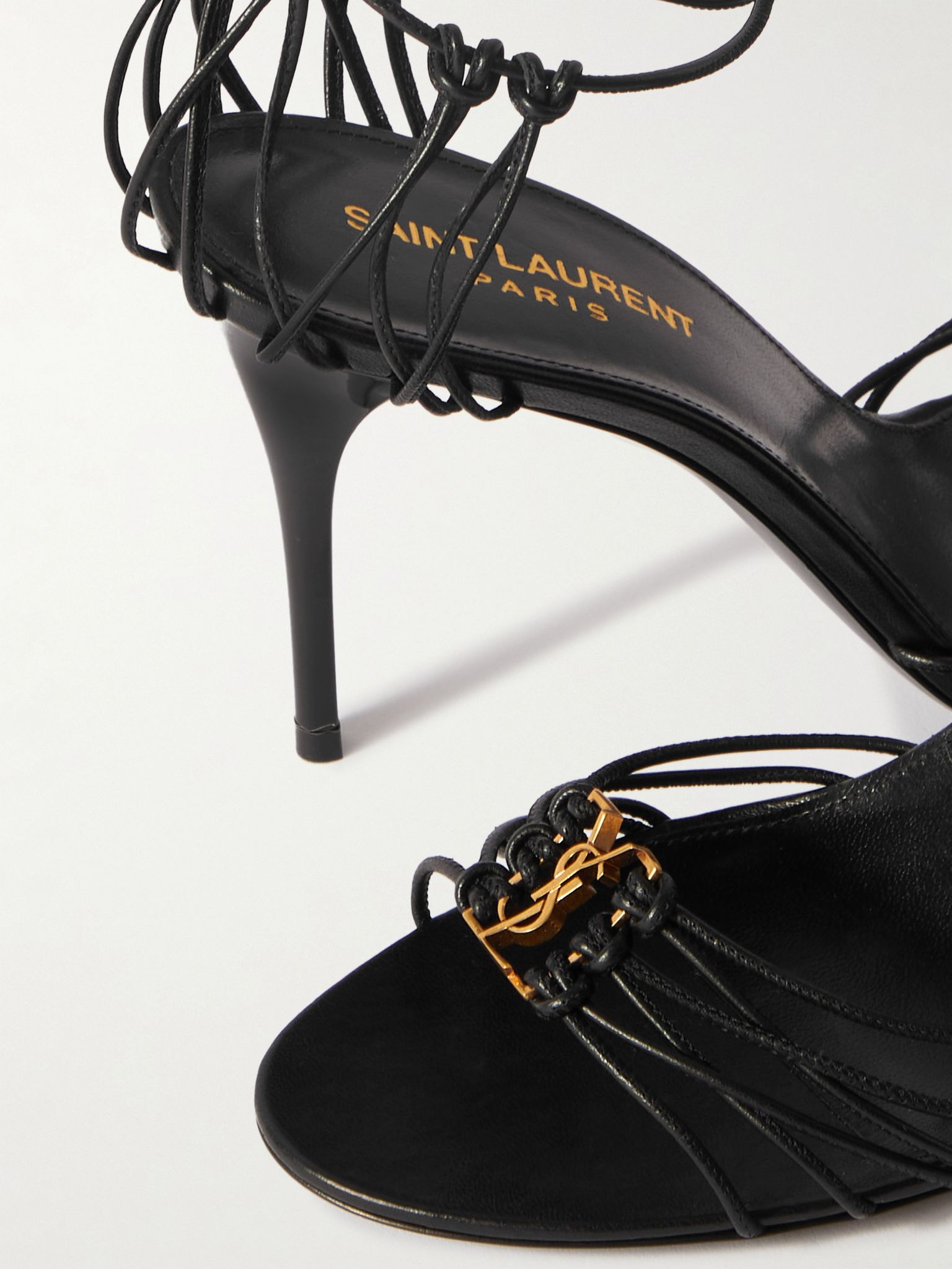 Babylone embellished knotted leather sandals Black - 4