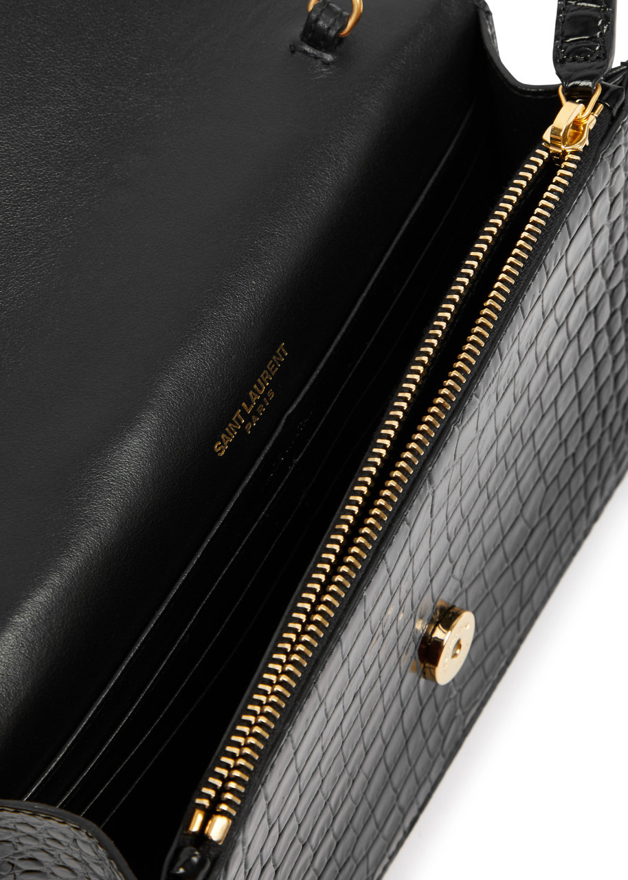 Kate crocodile-effect leather wallet-on-chain - 4