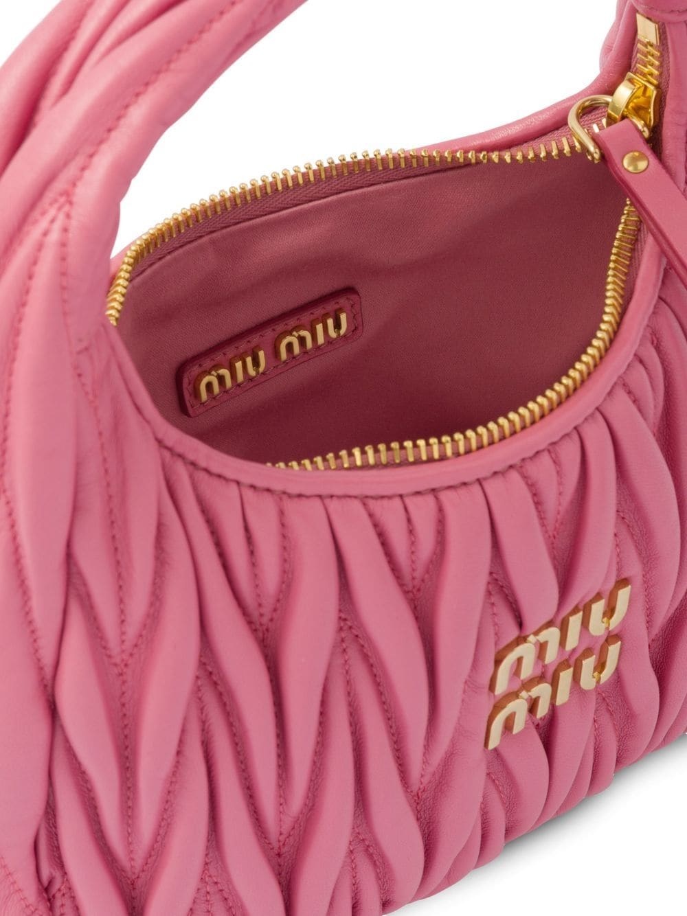 Miu Wander matelassé  mini hobo bag - 5