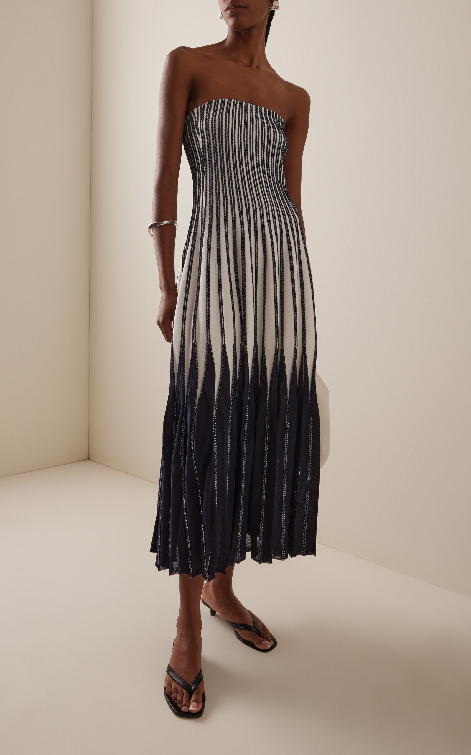 Soliel Strapless Knit Midi Dress navy - 2