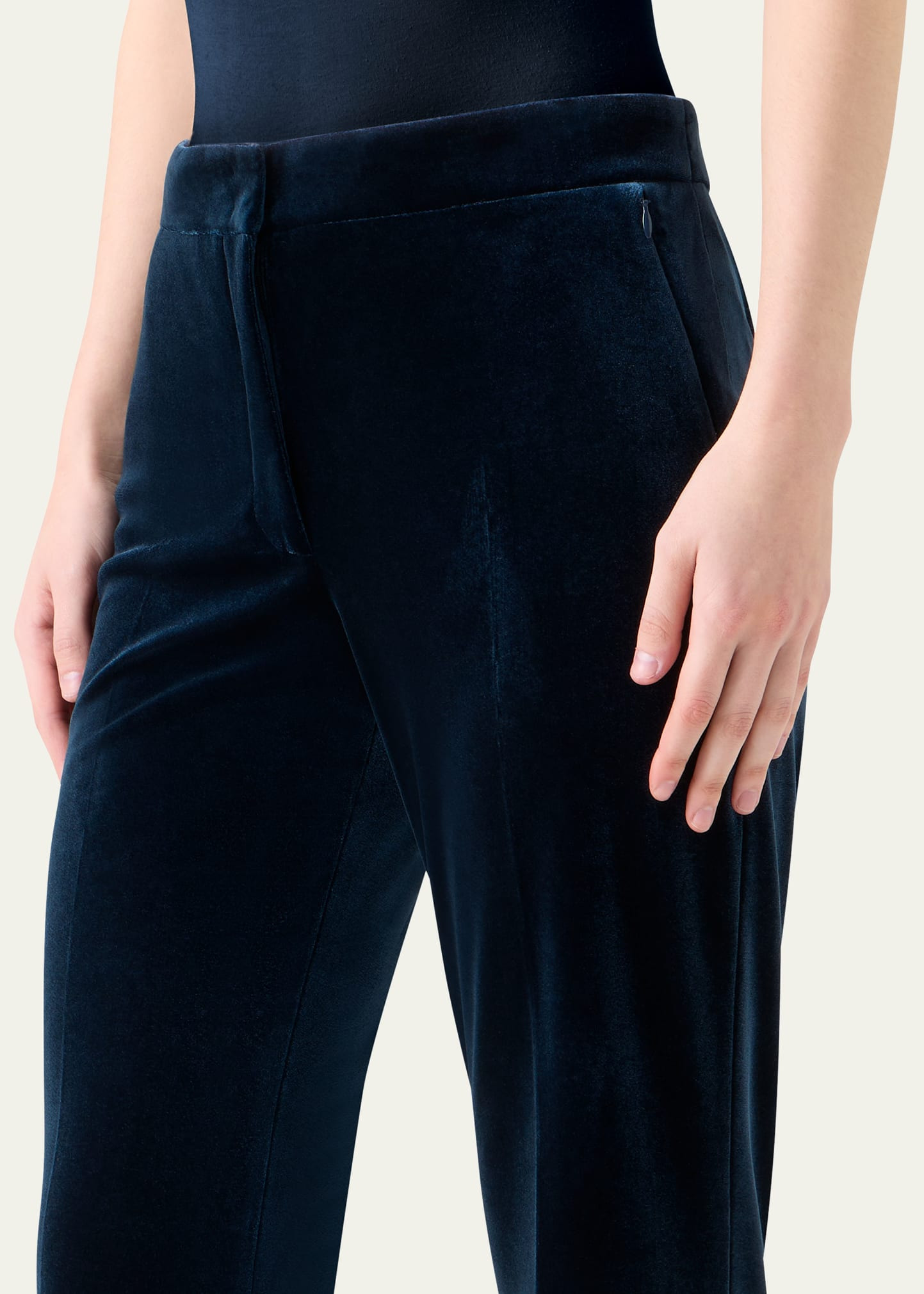 Carl Techno Velvet Stretch Straight-Leg Pants - 5