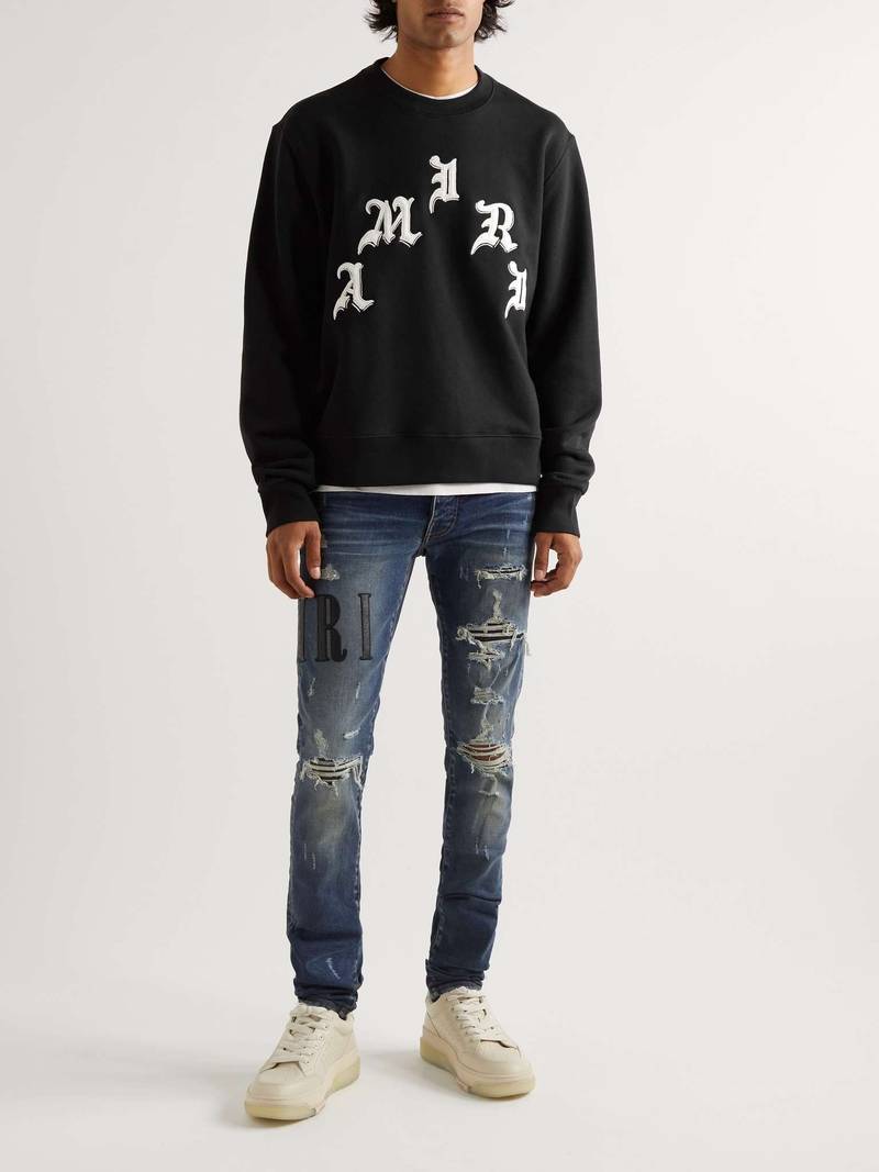 AMIRI + Wes Lang Logo-Embroidered Cotton-Jersey Sweatshirt outlook
