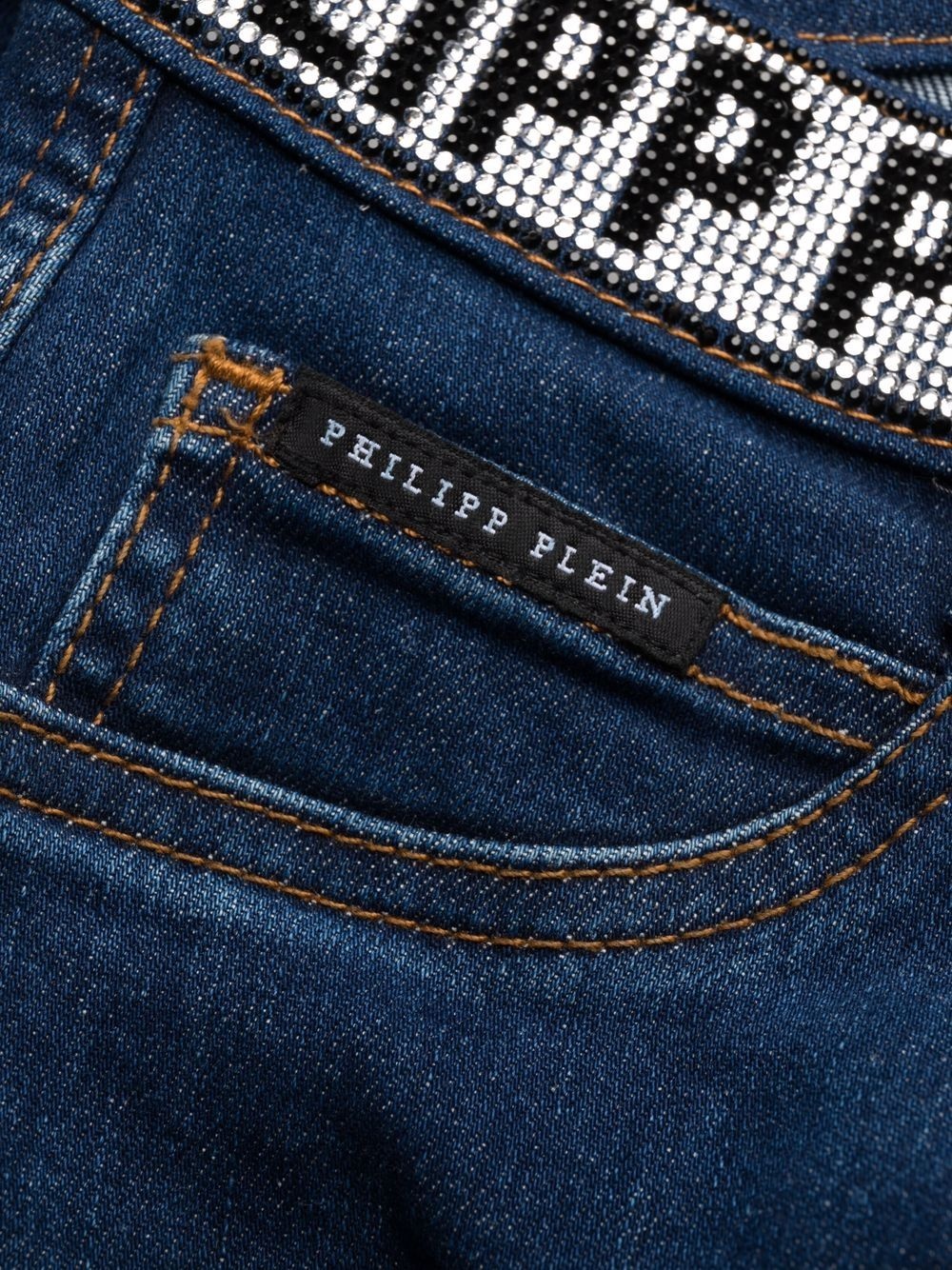 logo-embellished skinny-leg jeans - 7