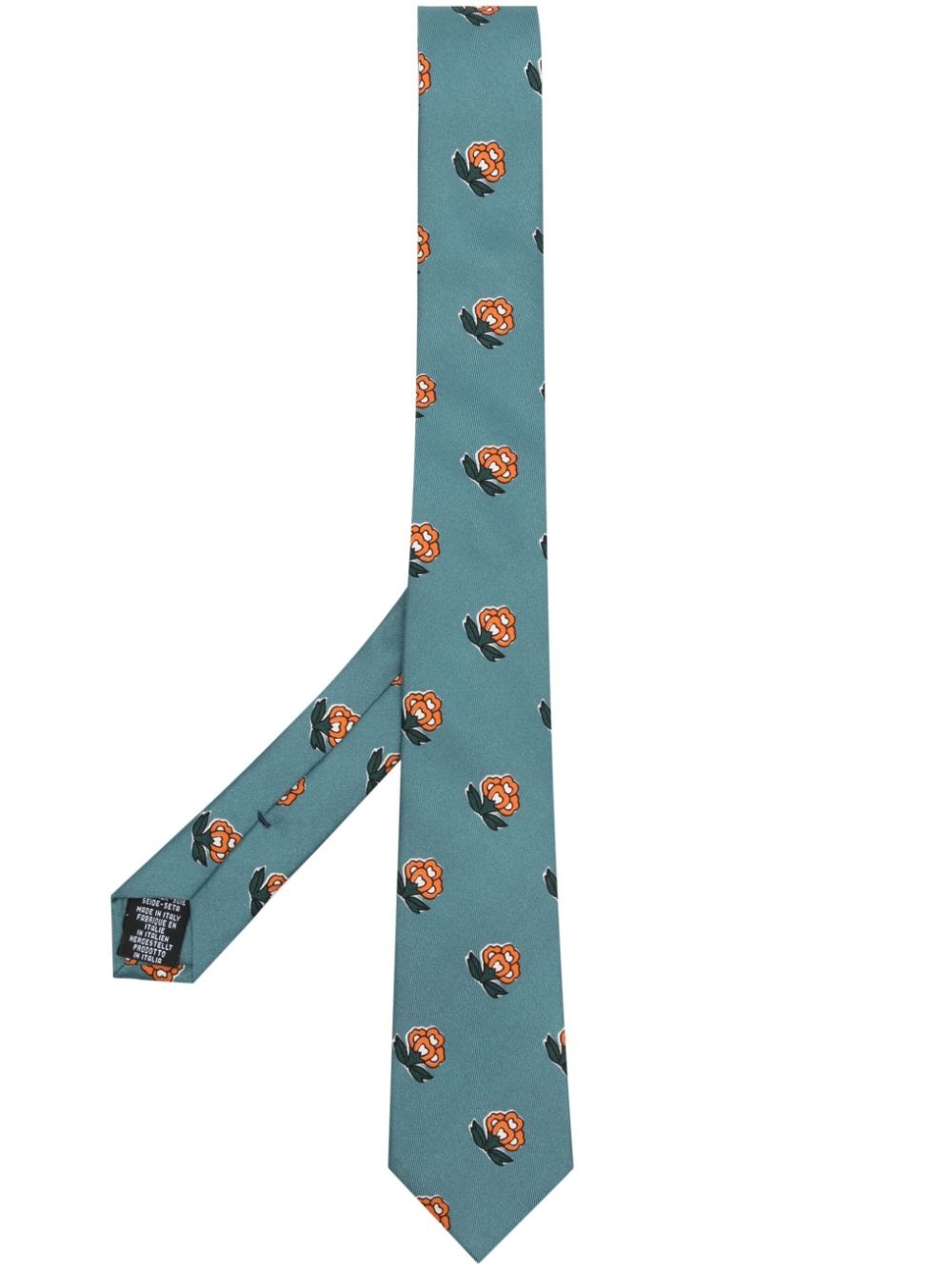 patterned floral-print silk tie - 1
