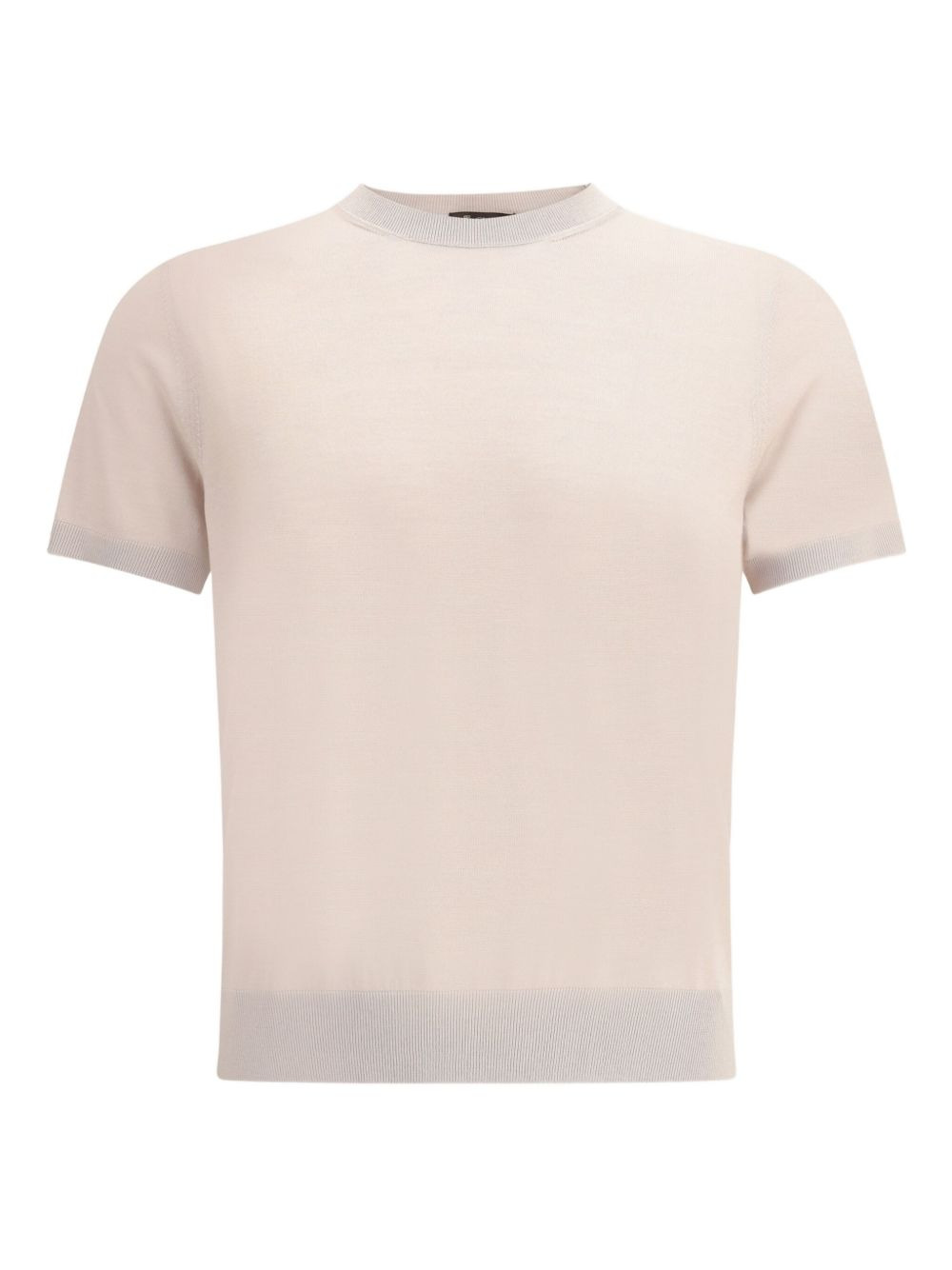 ribbed-neck T-shirt - 1