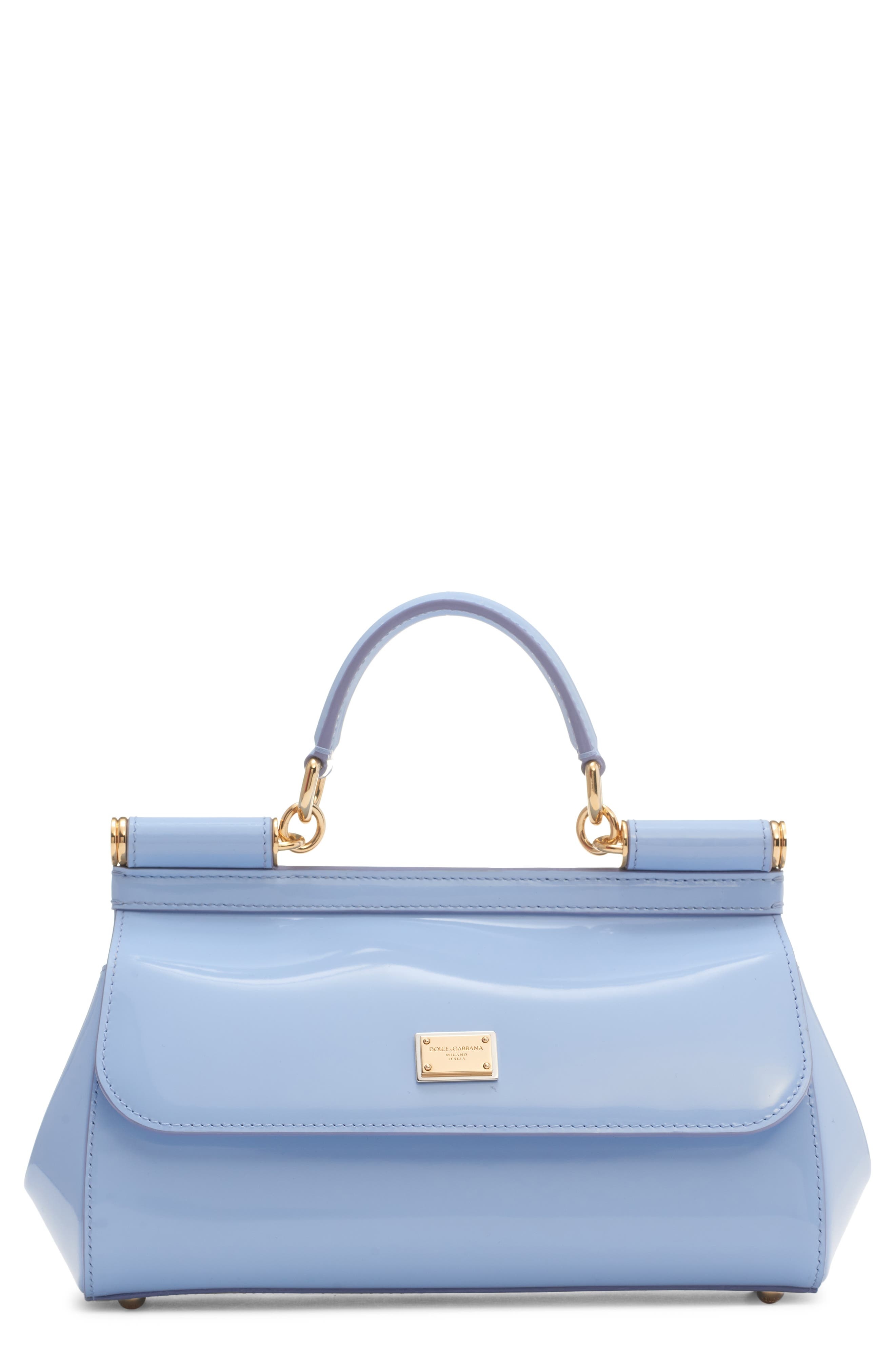 Dolce&Gabbana Medium Sicily East/West Patent Leather Satchel in 80789 Carta Zucchero 6 at Nordstrom - 1
