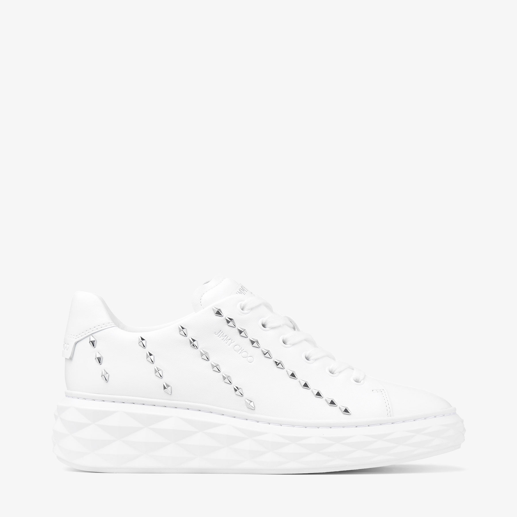 Diamond Light Maxi/F
White Nappa Leather Low-Top Trainers with Studs - 1