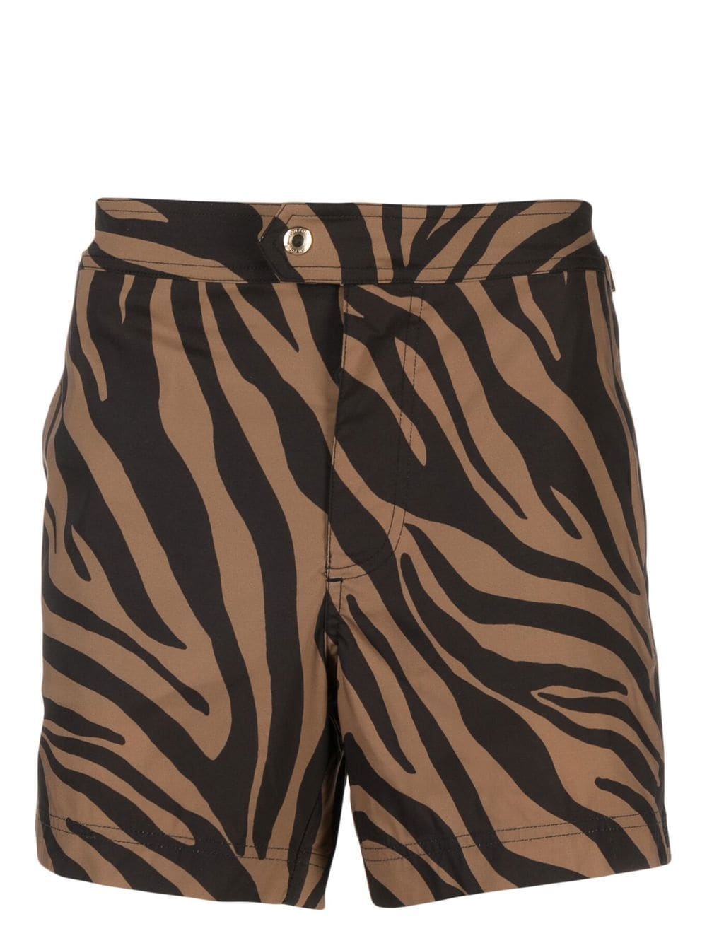 zebra-print swim shorts - 1