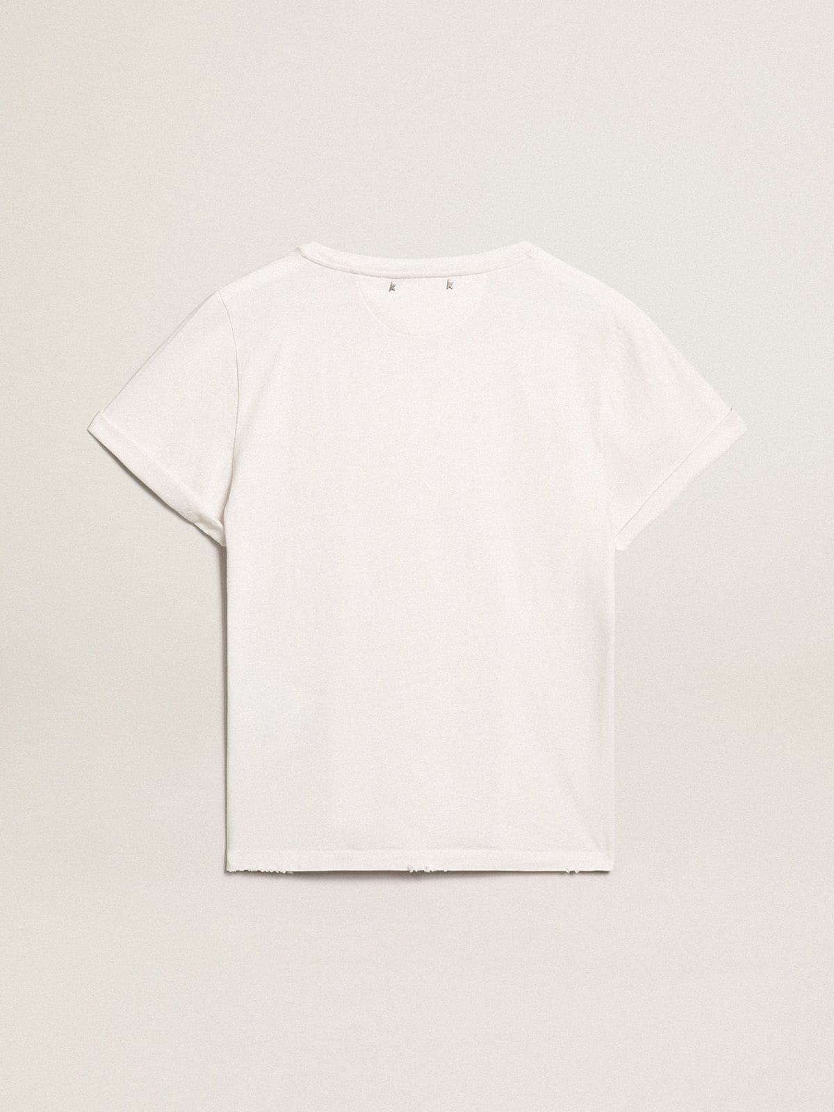 Distressed regular-fit women’s T-shirt in white - 5