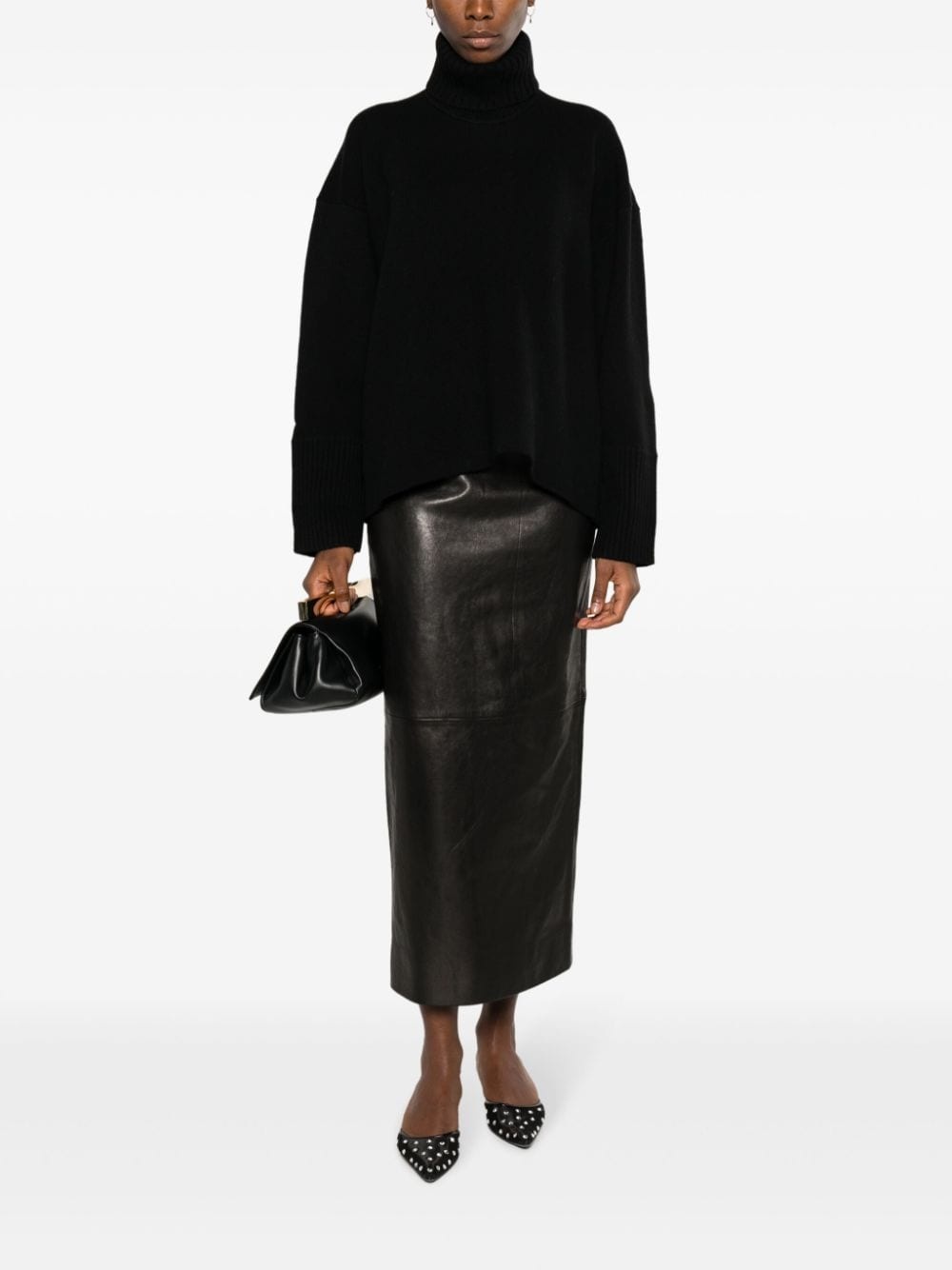 The Loxley leather midi skirt - 2