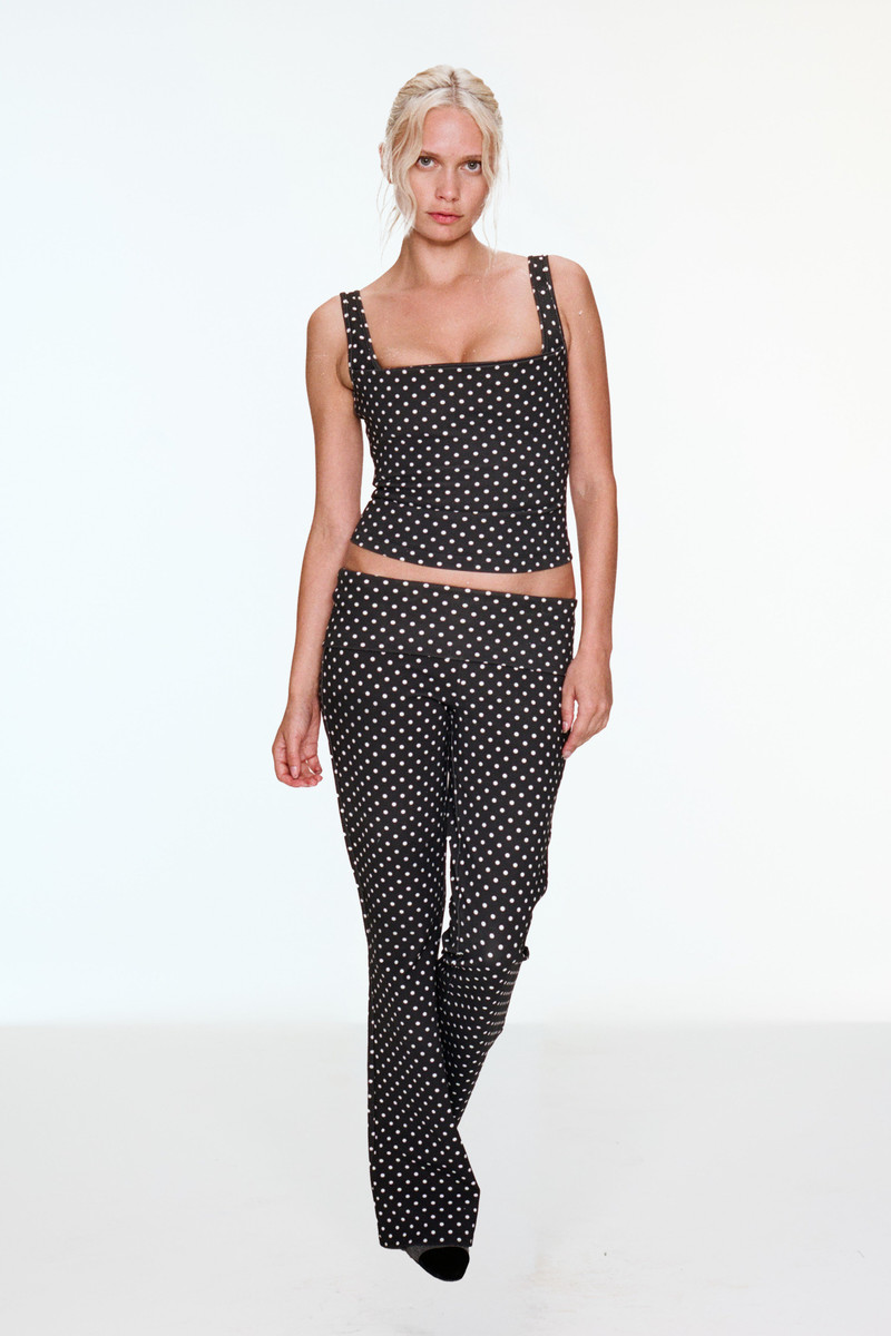 ALBA PANT - BLACK AND WHITE POLKA DOT 1