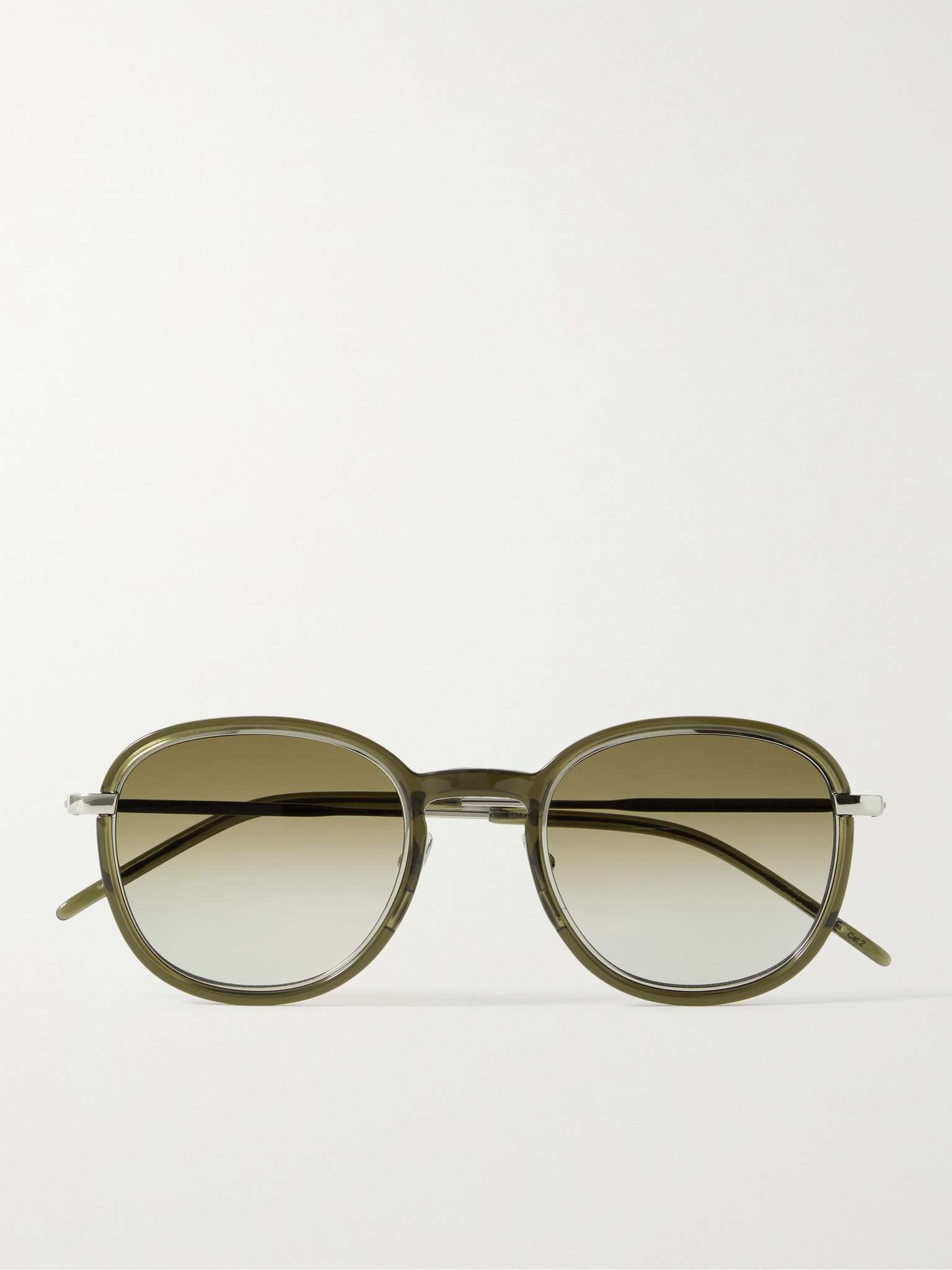 Round-Frame Acetate and Silver-Tone Sunglasses - 1