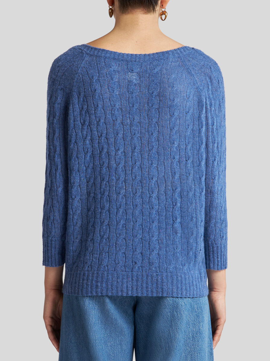 CASHMERE SWEATER WITH THREE-QUARTER SLEEVES - 4