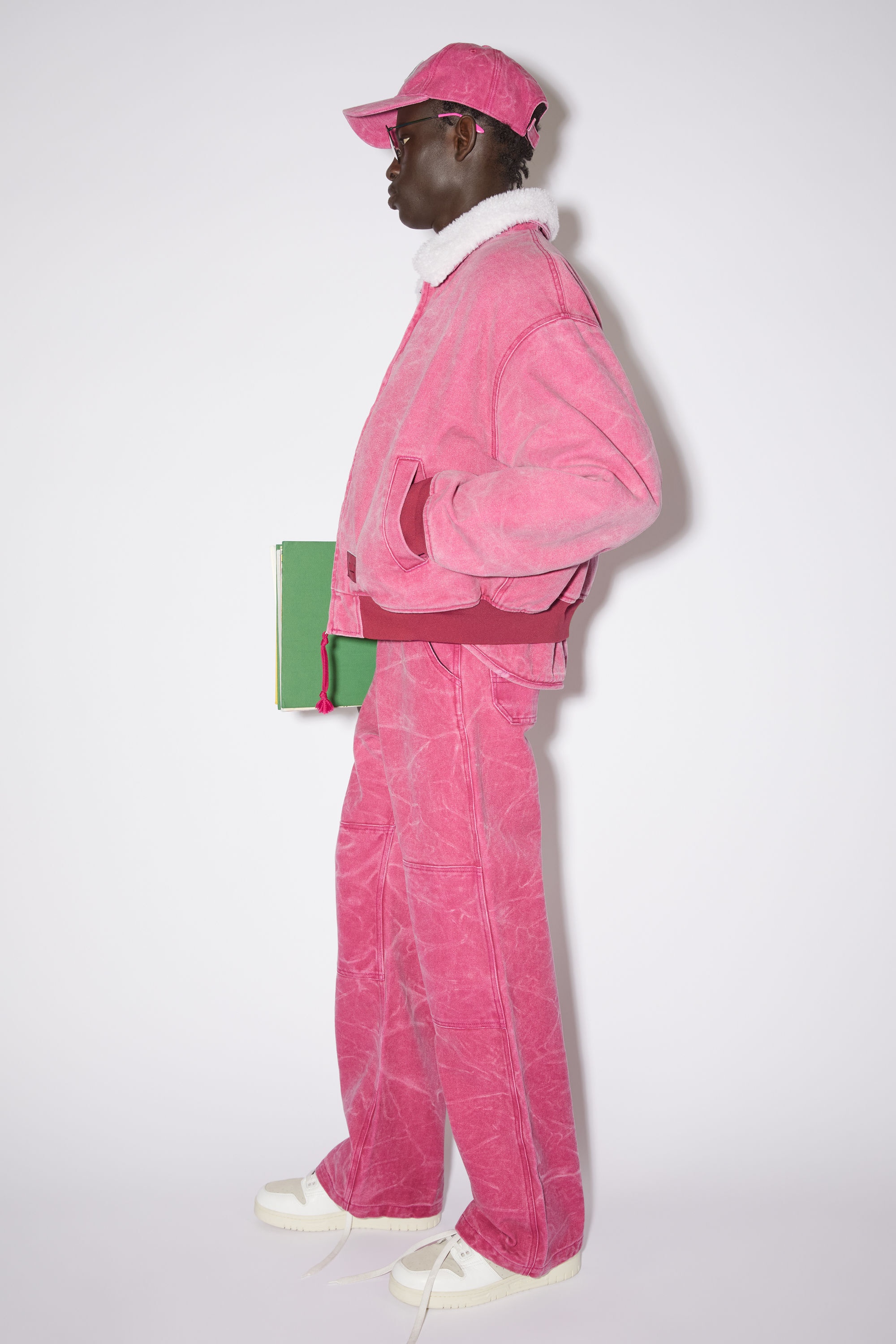 Cotton canvas bomber jacket - Fuchsia pink - 4