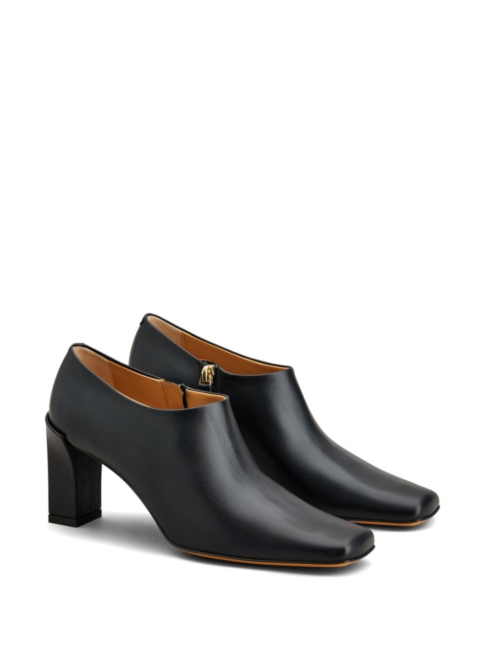 square-toe 85mm leather boots - 2