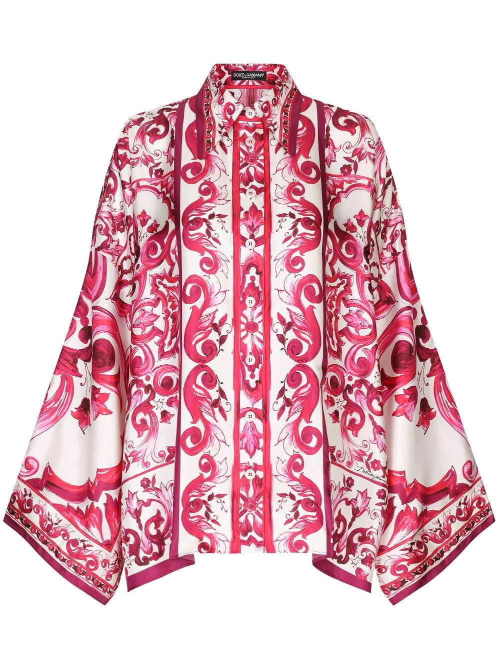 Majolica-print batwing-sleeve shirt - 1