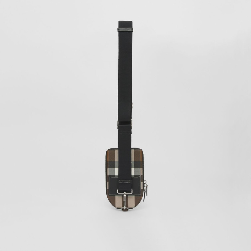 Check and Leather Crossbody Phone Case 8