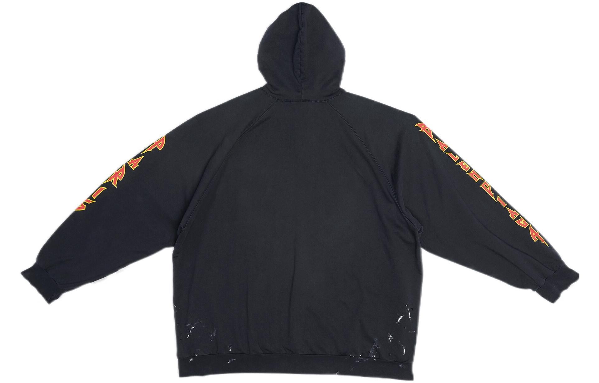 Balenciaga SBalenciaga Metallica Hoodie Oversized Fit 'Black Orange' 697879TMV891055 - 2