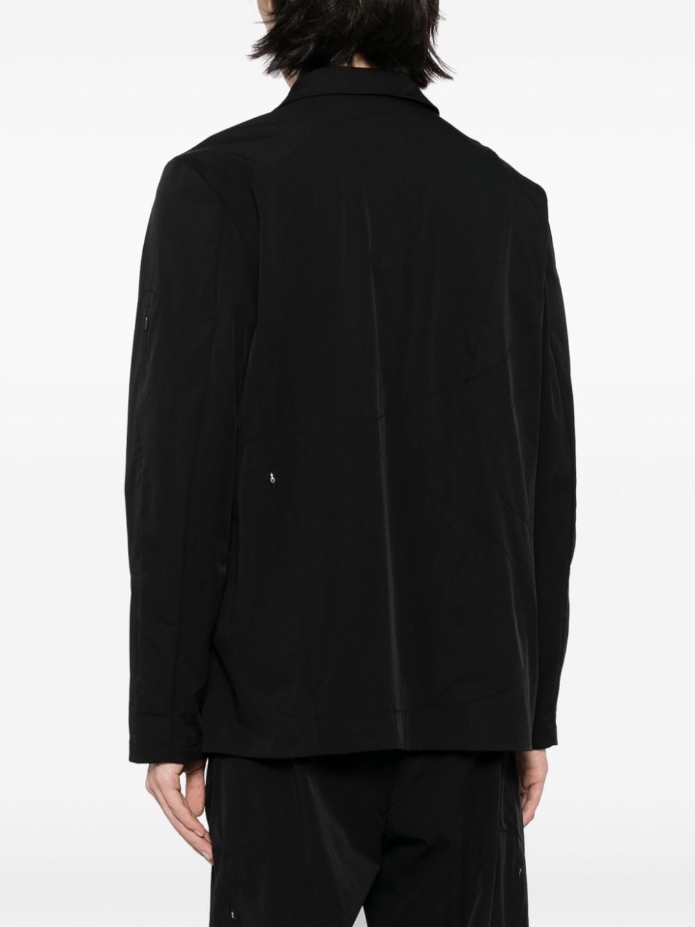 zip-detail notched-collar shirt jacket - 4