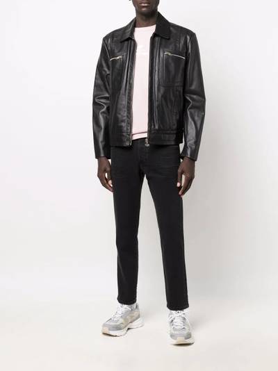 Diesel multi-pocket zip-up leather jacket outlook