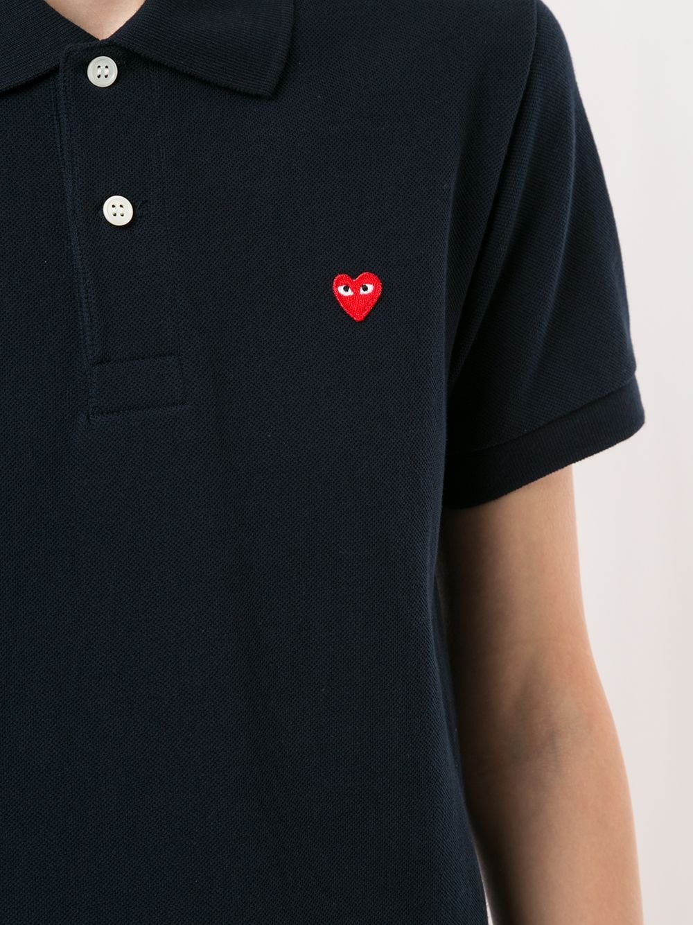 heart-embroidered short-sleeve polo shirt - 5