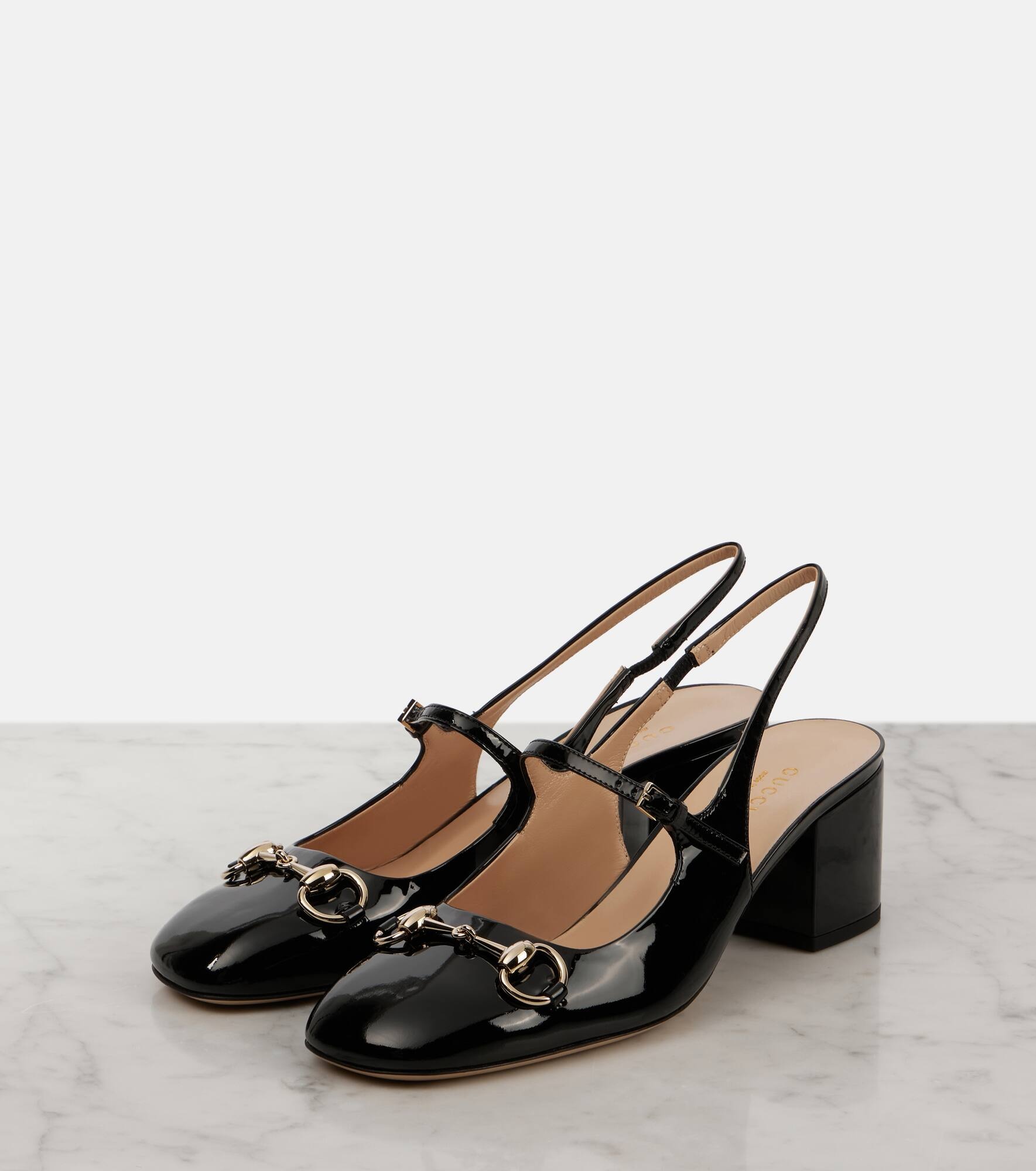 Horsebit 55 patent leather slingback pumps - 5