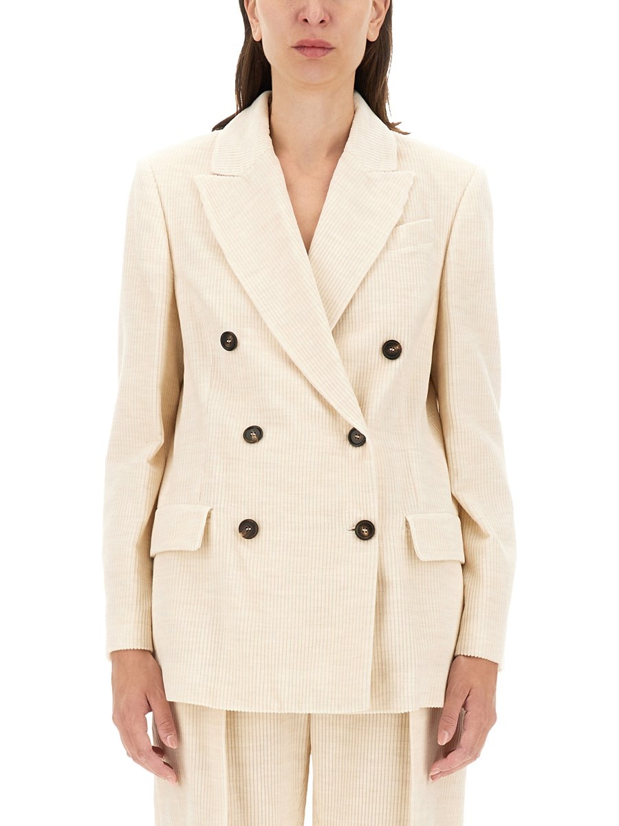 VISCOSE BLEND DOUBLE-BREASTED JACKET - 1