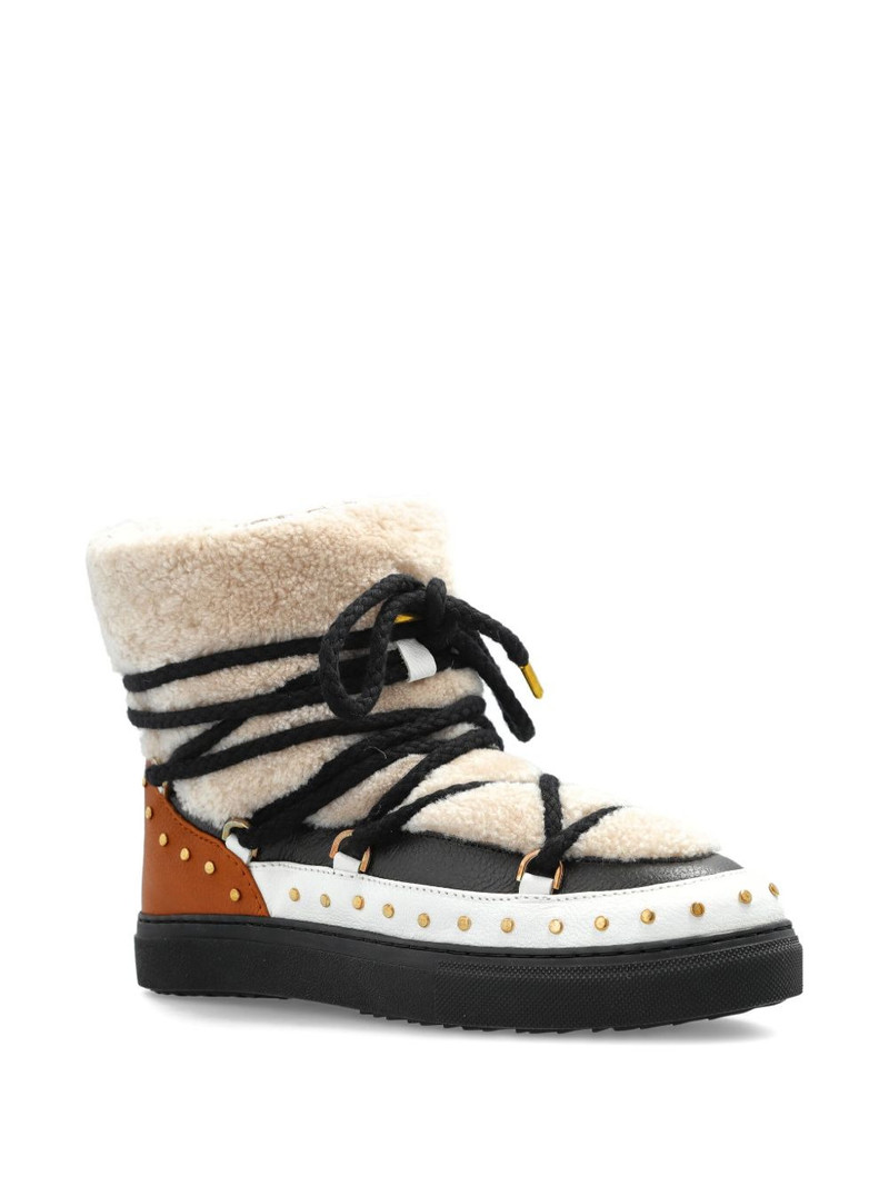 INUIKII lace-up studded boots outlook