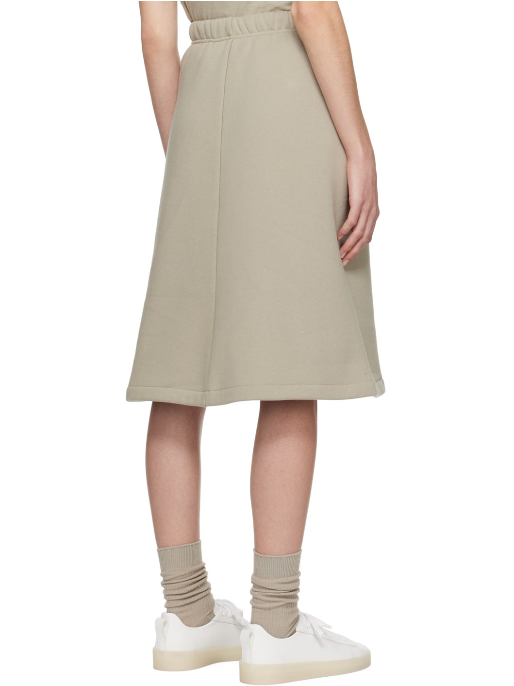 Gray Drawstring Midi Skirt - 3