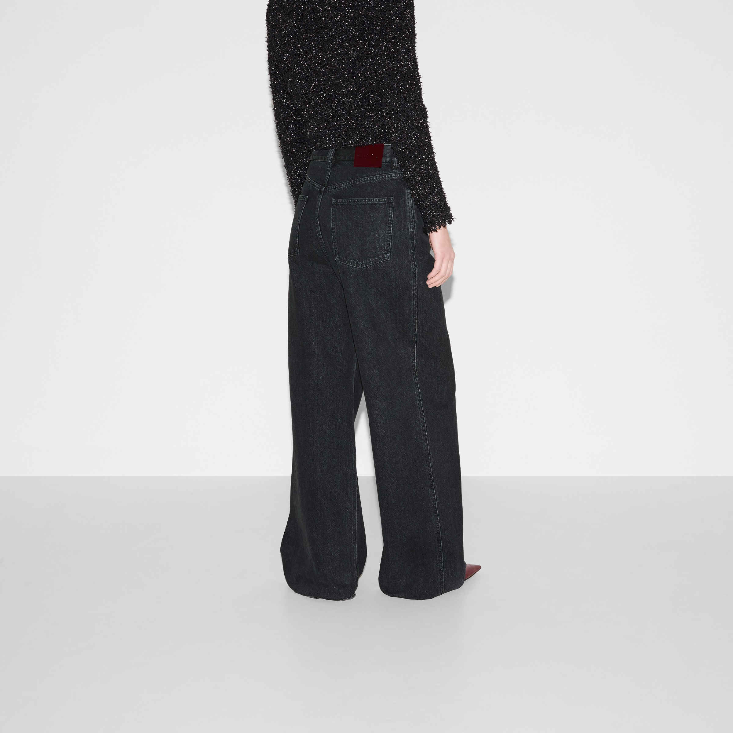 Wide leg denim pant - 4
