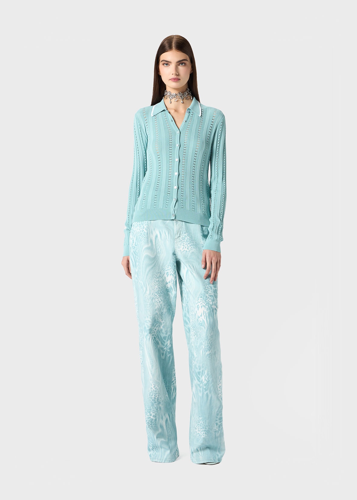 PERFORATED KNIT CARDIGAN - 2