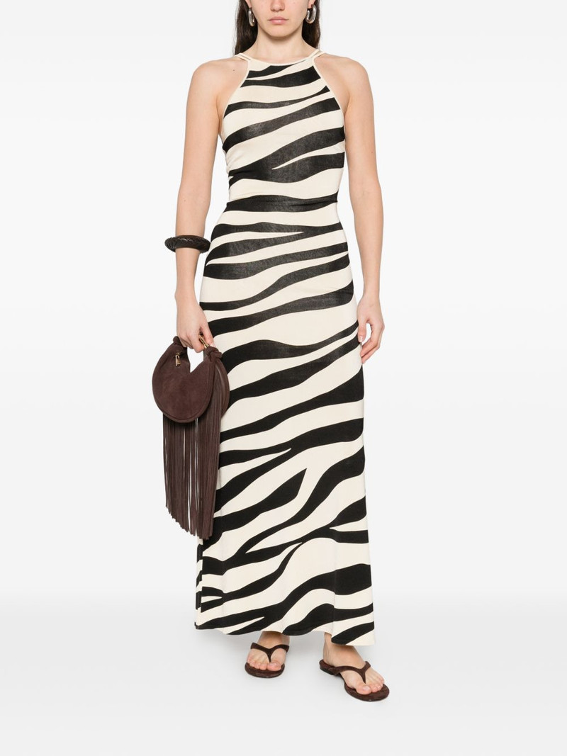 Sandro zebra-print knitted maxi dress outlook