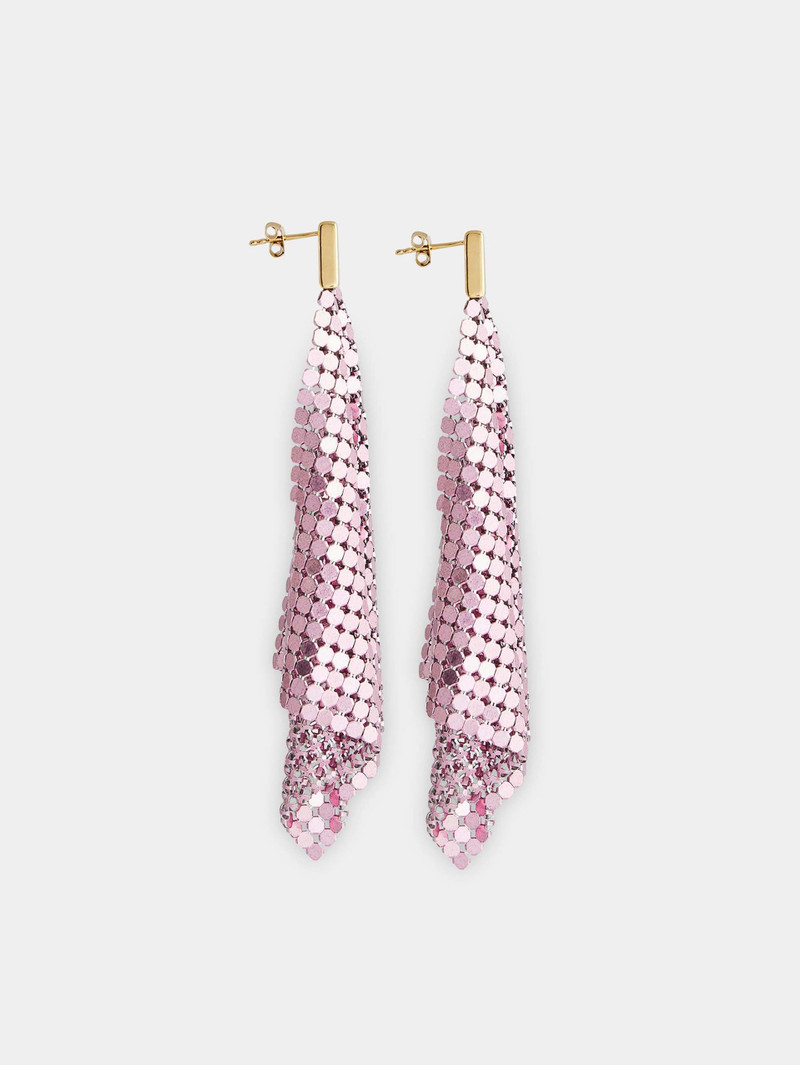 rabanne PINK CHAINMAIL EARRINGS outlook