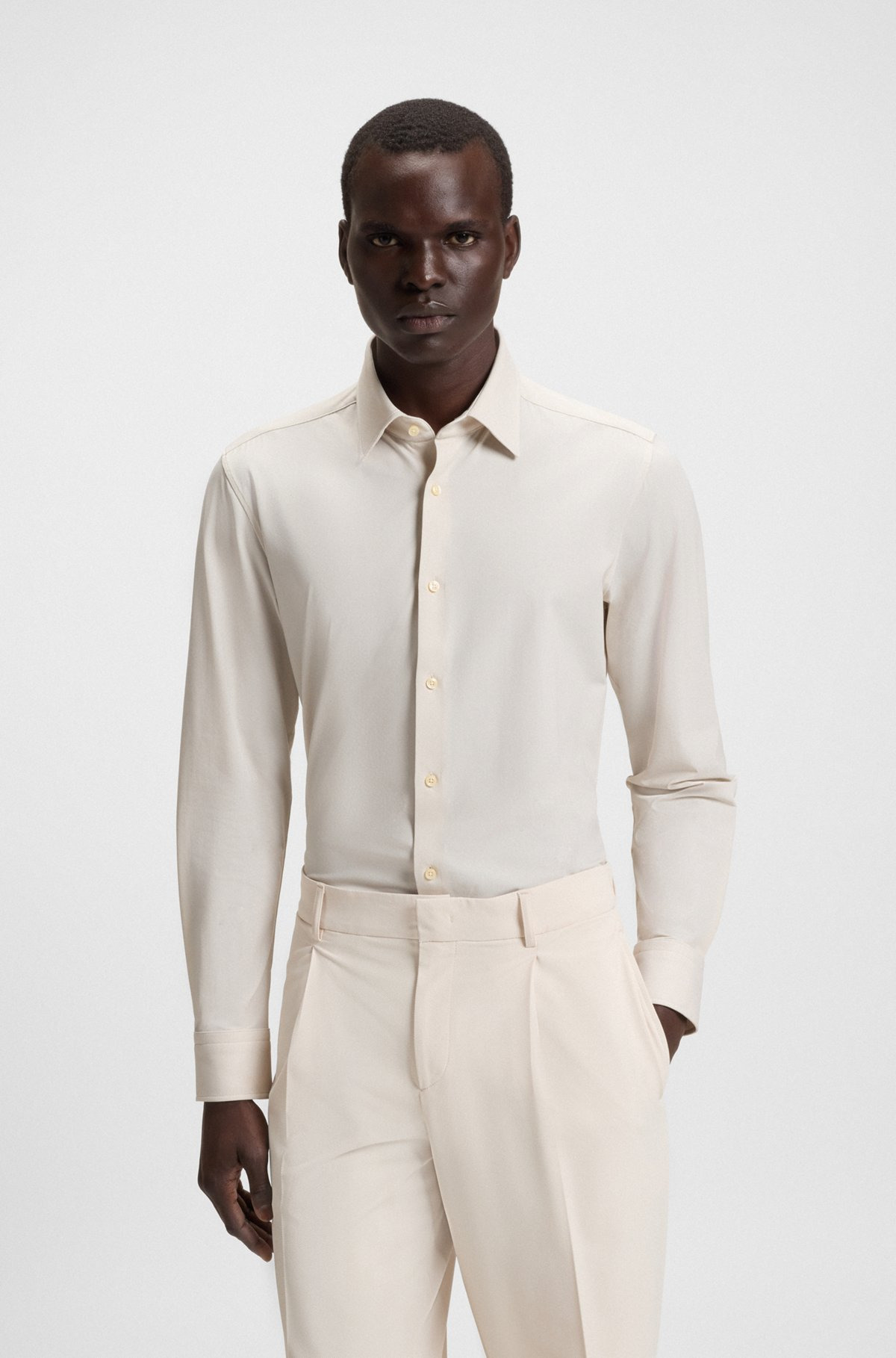 PRINTED SLIM-FIT SHIRT IN PERFORMANCE-STRETCH FABRIC - 2