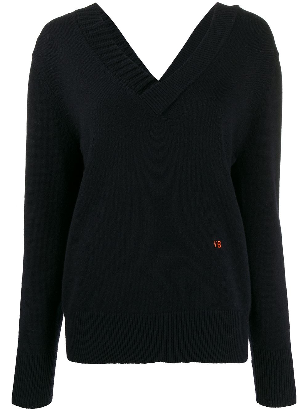 v-neck knitted jumper - 1