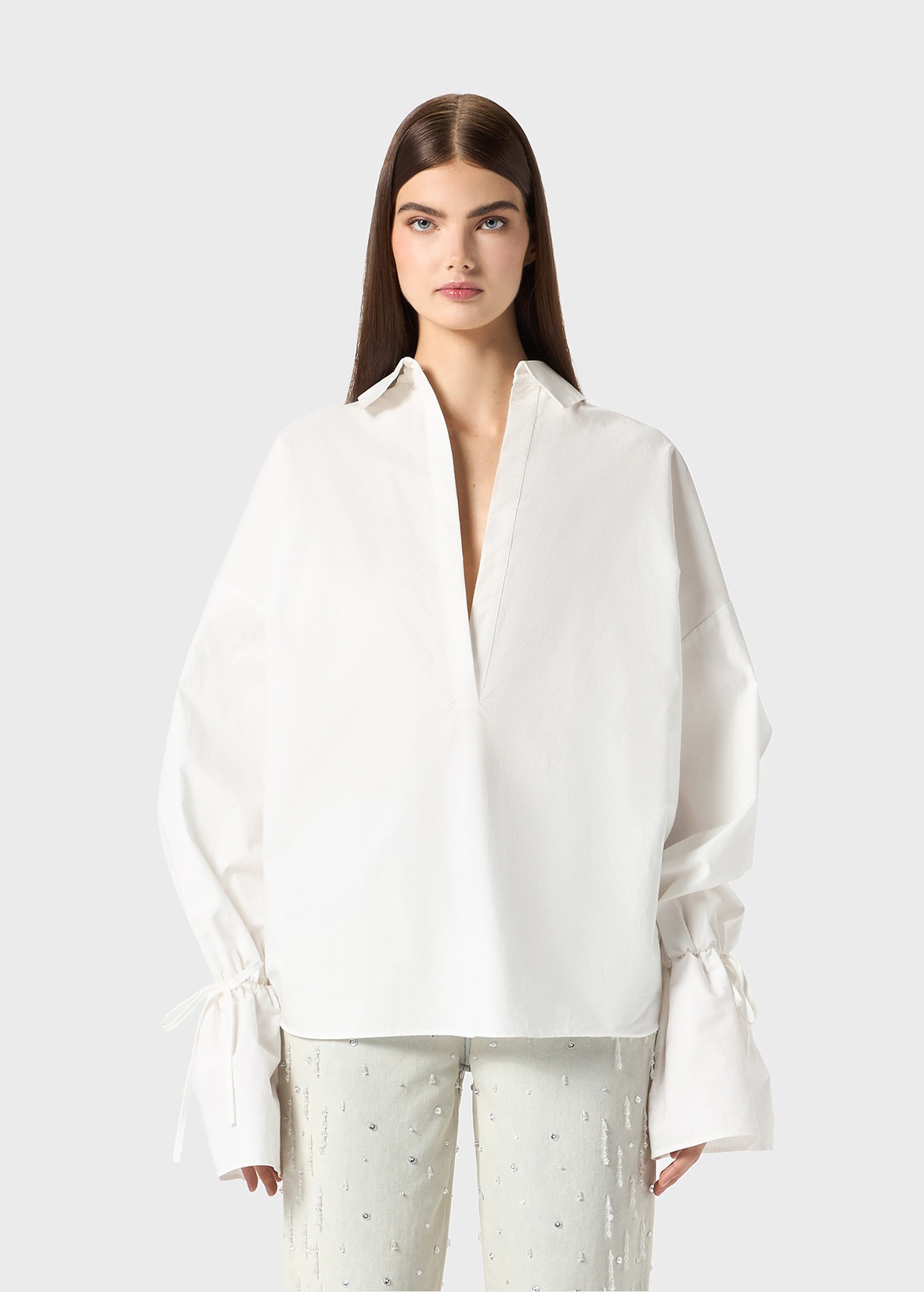POLO NECK BLOUSE IN POPLIN - 3