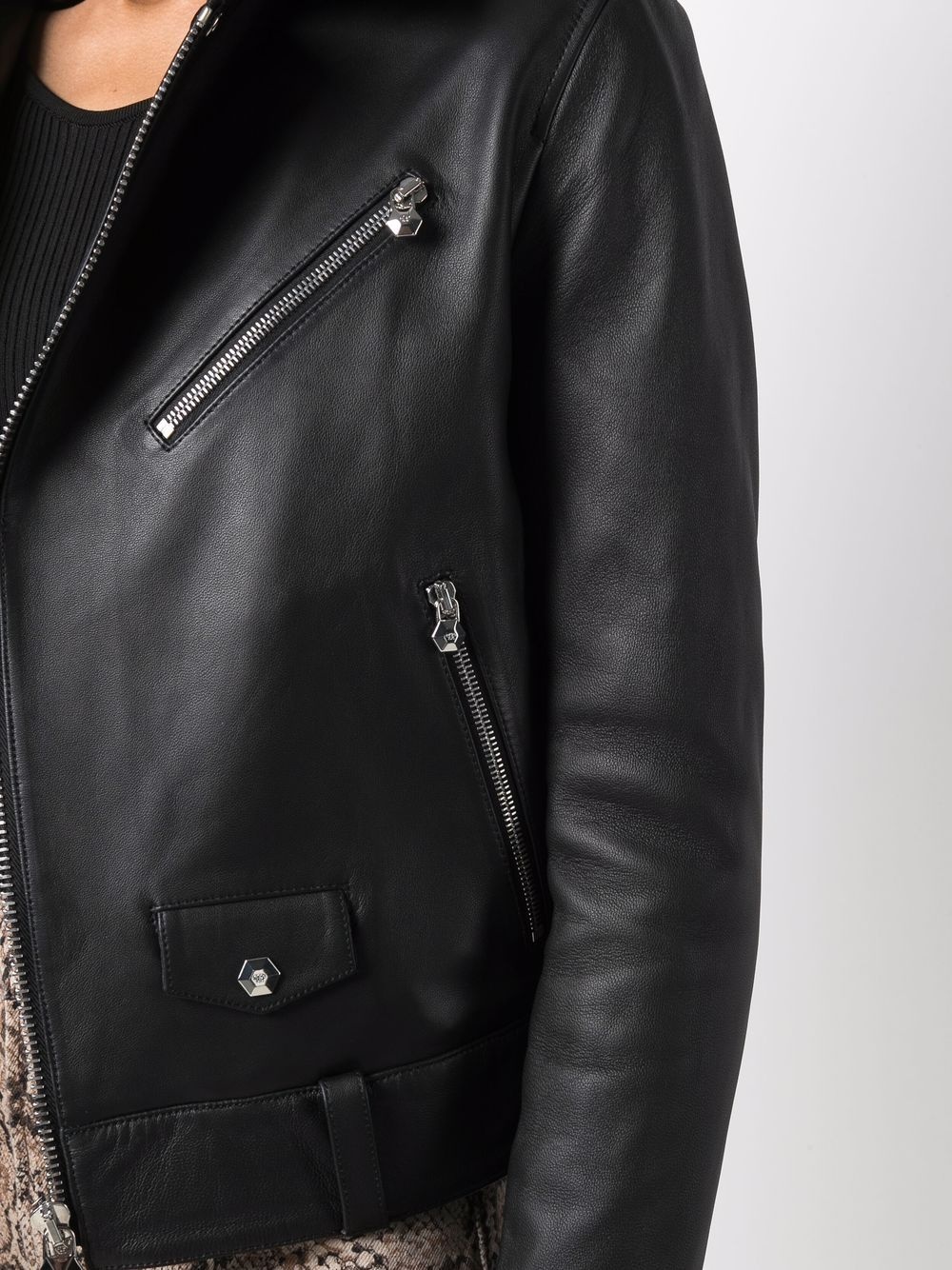 leather biker jacket - 5