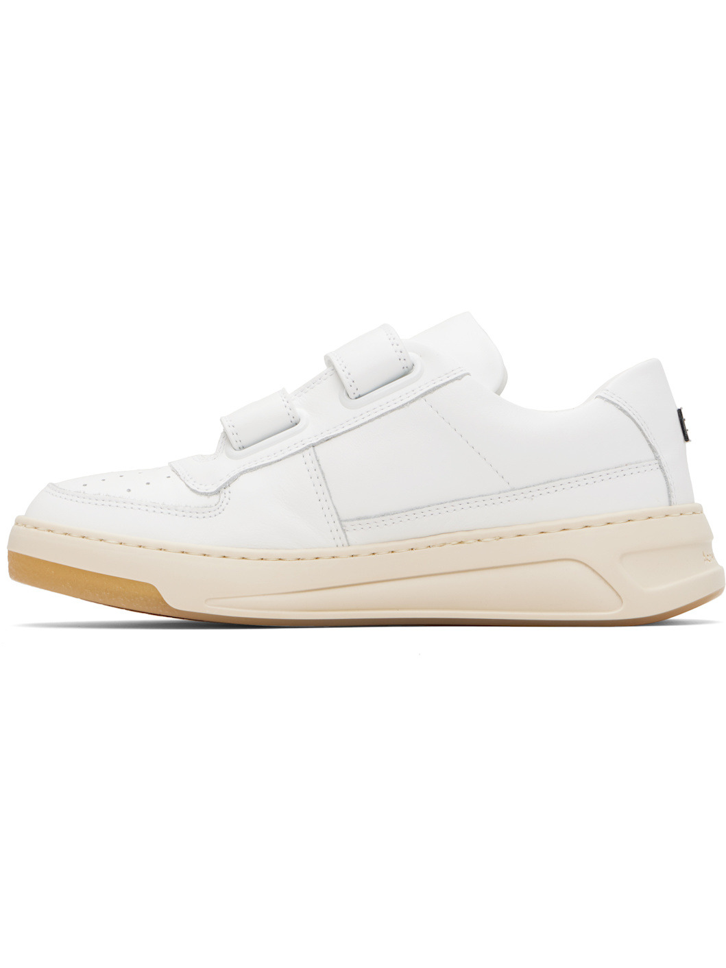 White Velcro Strap Sneakers - 3