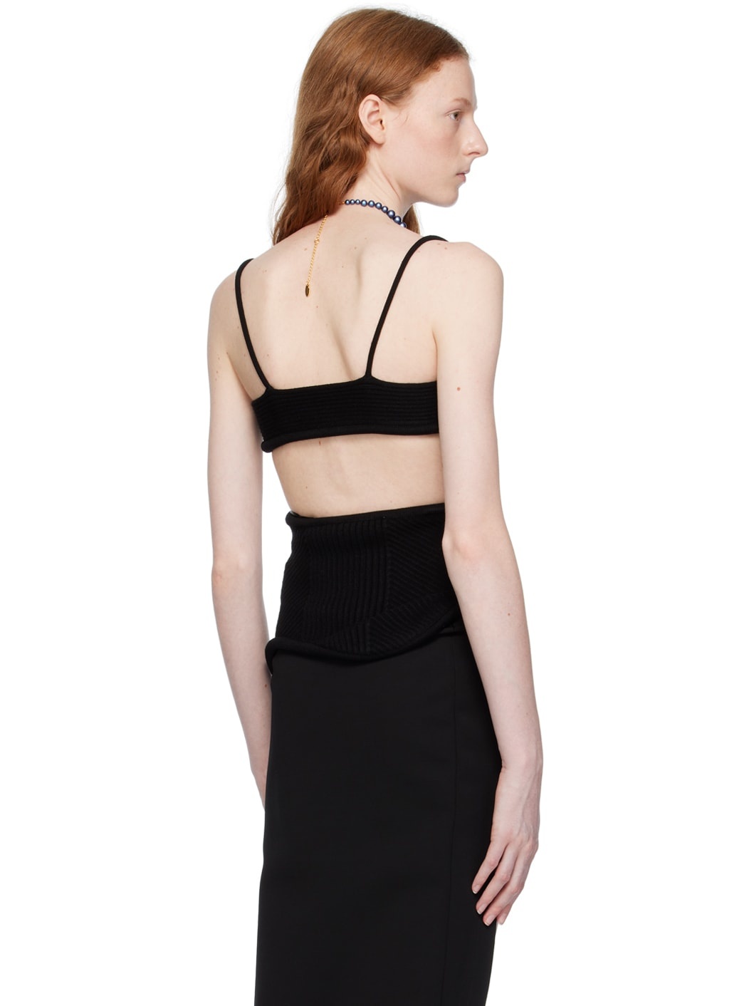 Black Cutout Tank Top - 3